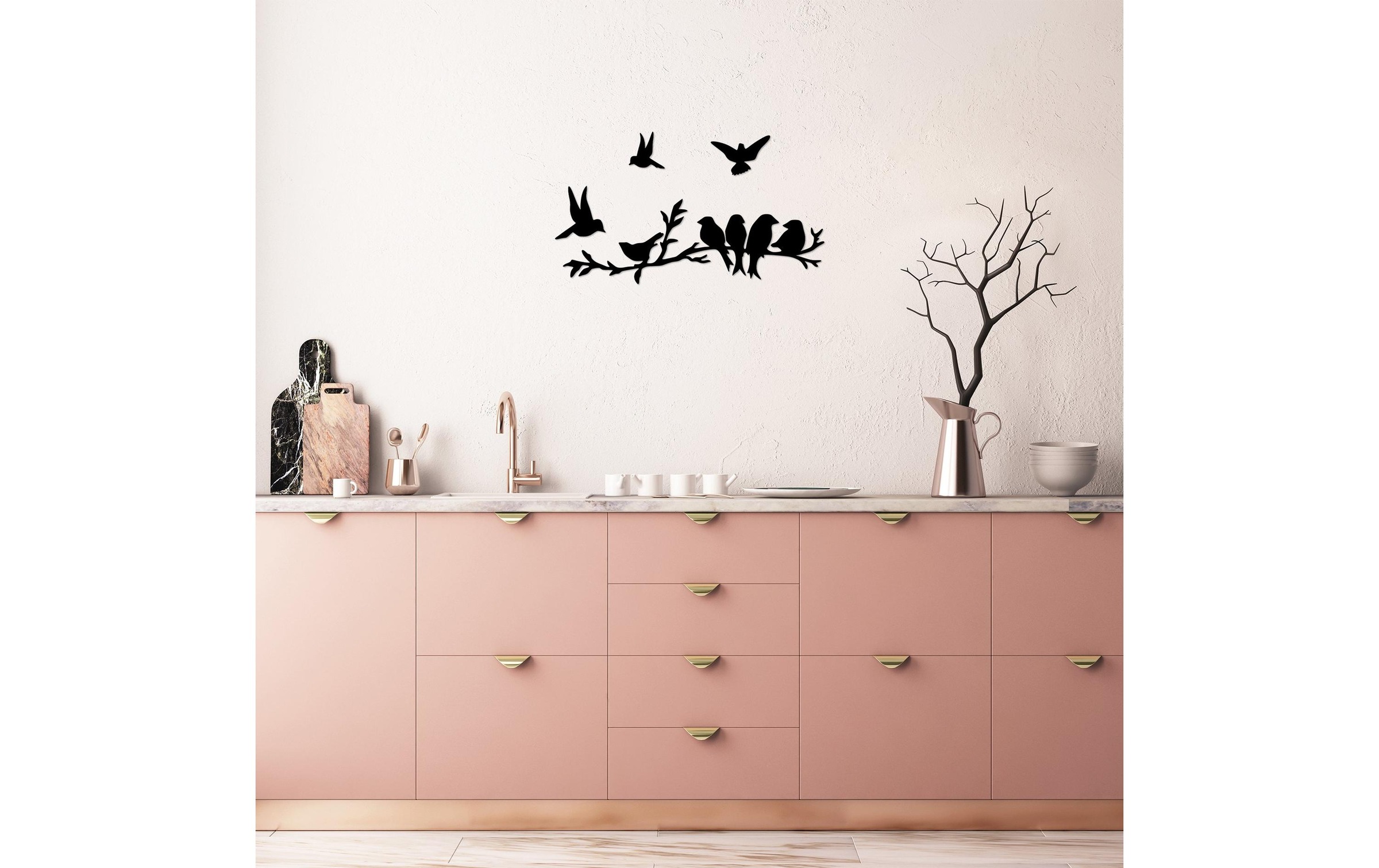Wanddekoobjekt »Wallxpert Vögel 4-teilig, 68 x 22 cm«