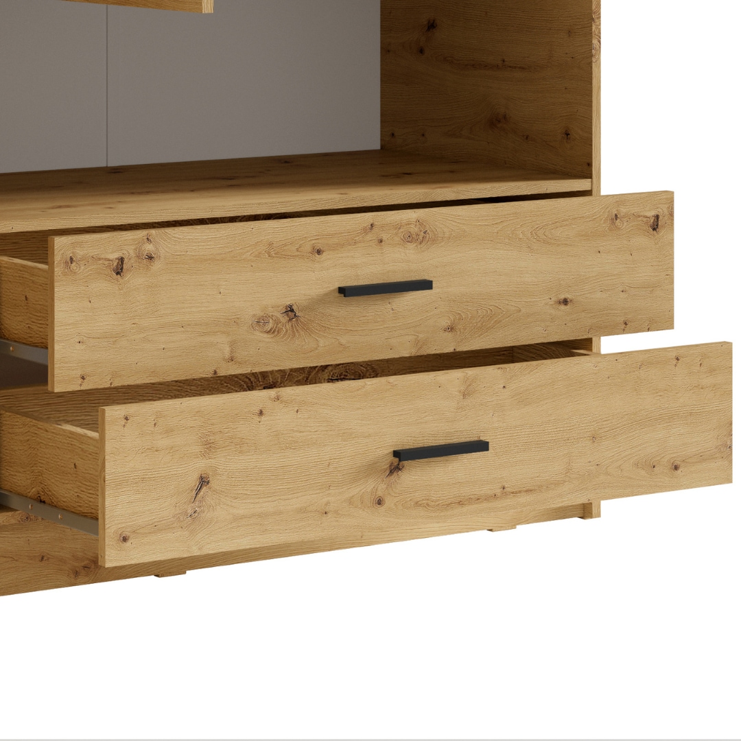 INOSIGN Kleiderschrank »LAREDO Wäscheschrank komplette Innenausstattung, Masse 158,3/200,5/55cm«, Garderobe mit offenem Fach, 3 Türen und 2 Schubladen, FSC