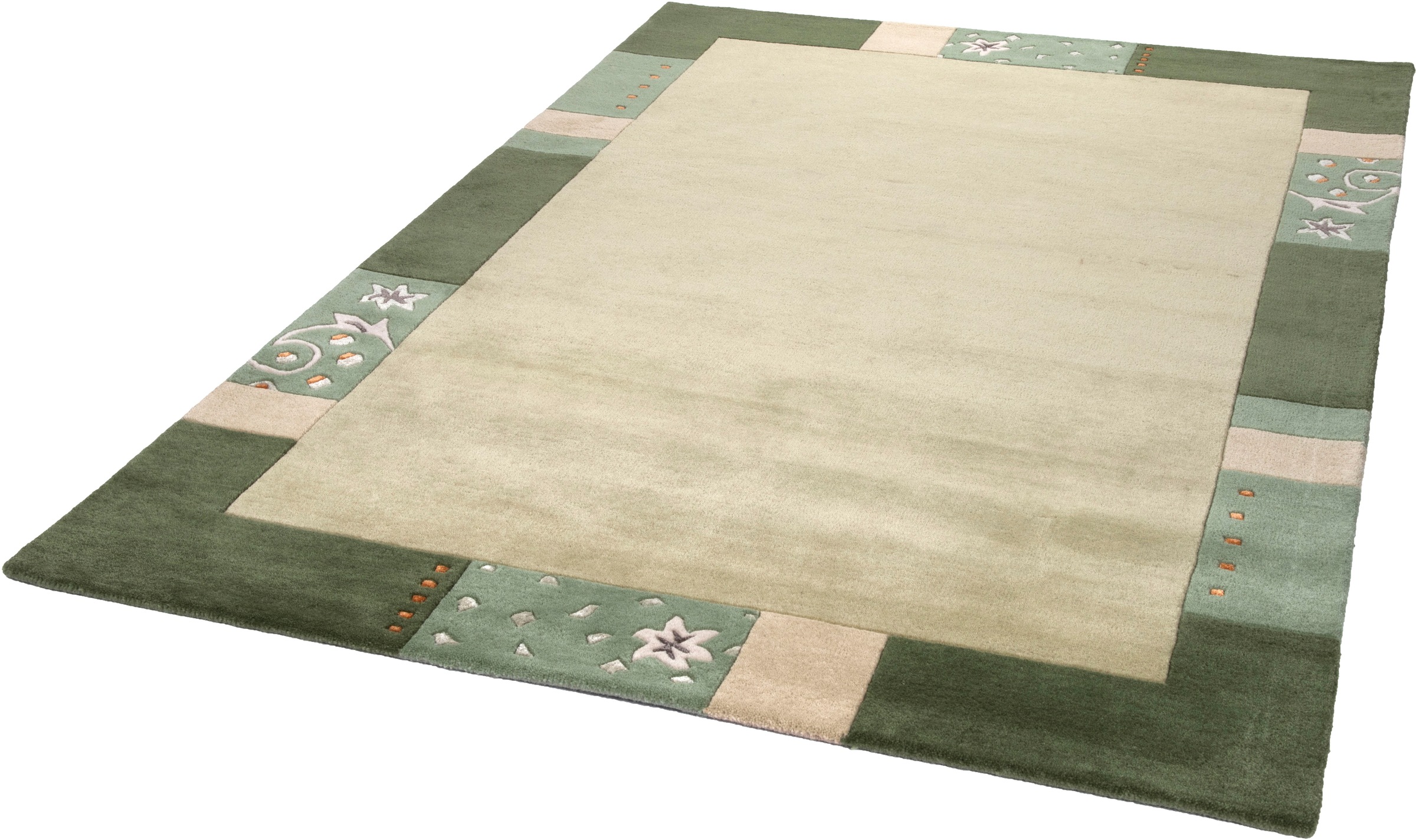 Image of THEKO Wollteppich »Royal Ganges«, rechteckig, 13 mm Höhe, reine Wolle, mit Bordüre, ideal im Wohnzimmer & Schlafzimmer bei Ackermann Versand Schweiz