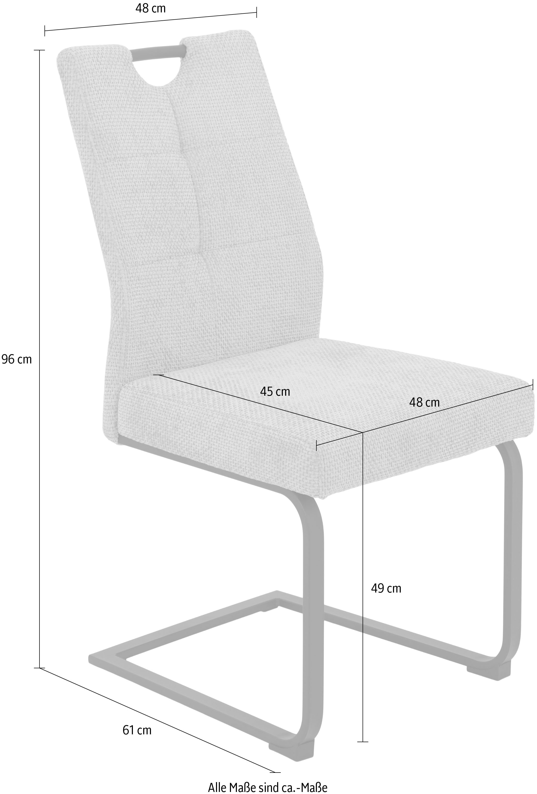 HELA Freischwinger »EVA Esszimmerstuhl«, (Set), 2 St., XL-Breite, Komfortsitz mit Viskoseschaum, Lochgriff, 140kg belastbar