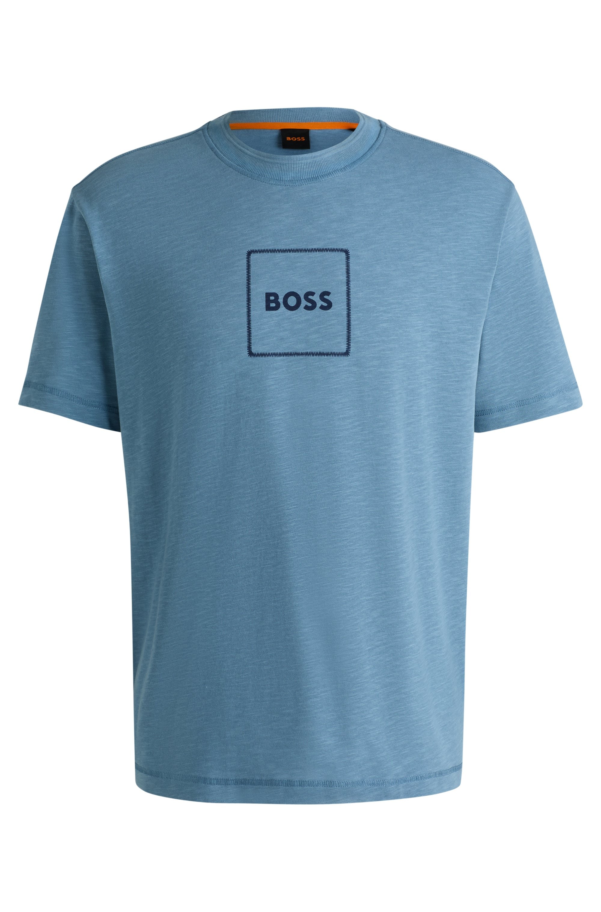 BOSS ORANGE T-Shirt »Te linenlogo«, mit BOSS Schriftzug
