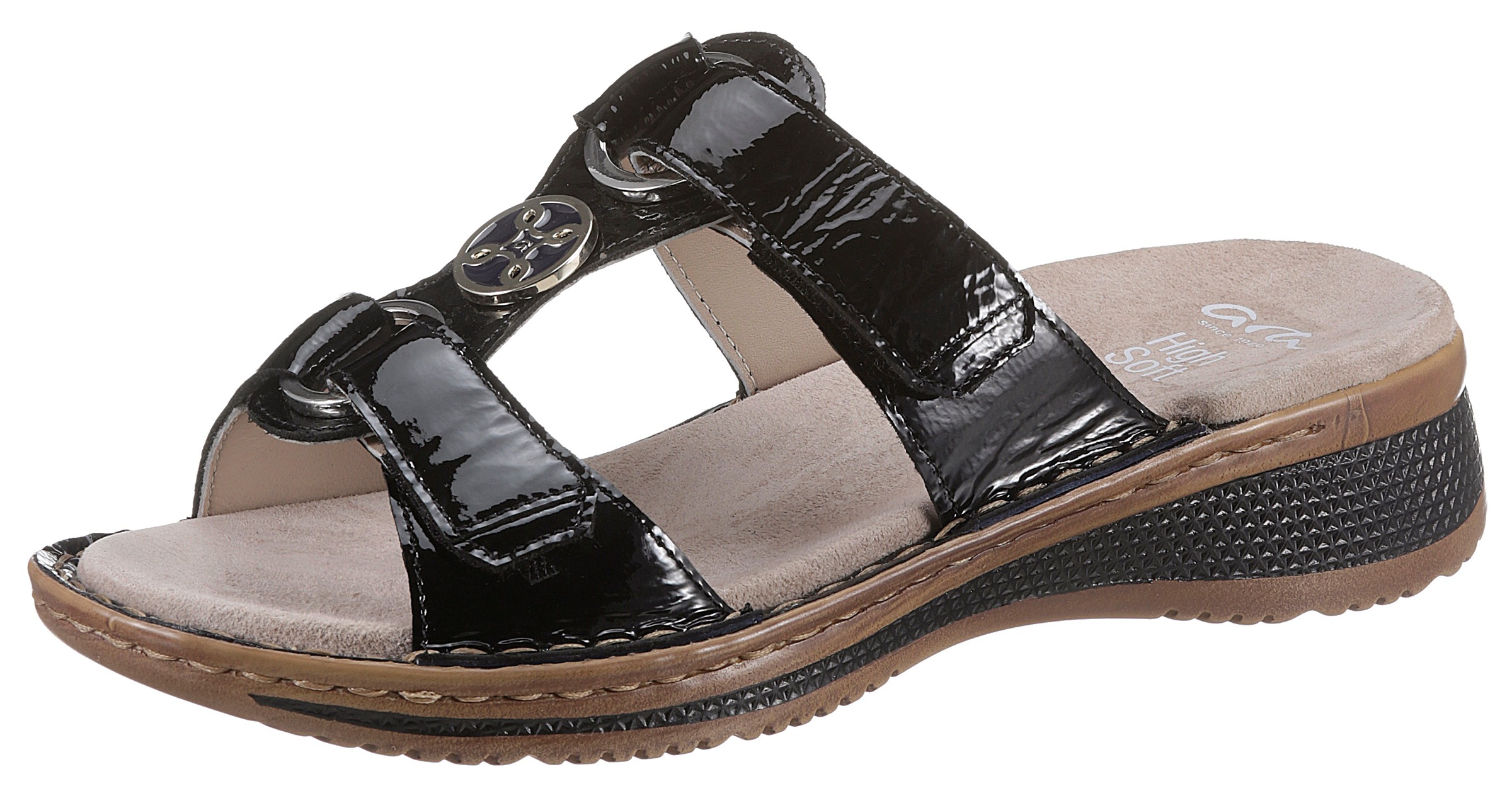 Image of Ara Pantolette "HAWAII", Keilabsatz, Sommerschuh, Schlupfschuh mit Schmuckelement