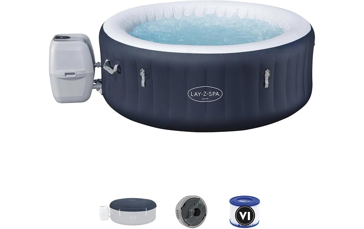 Bestway Jacuzzi »Miami AirJet Ø 180« Aufblasbarer, energieeffizienter Whirlpool für vier Personen