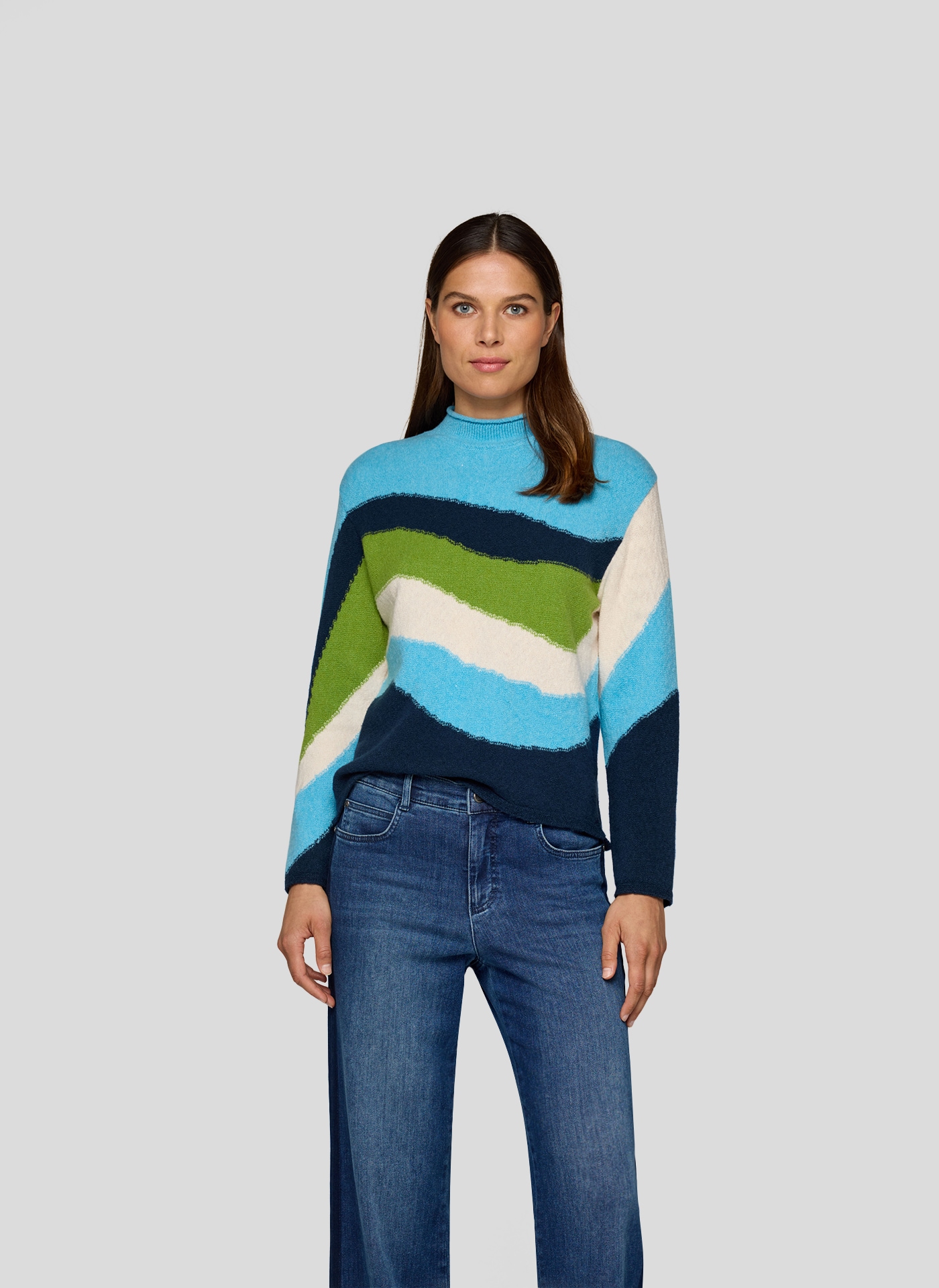 Image of Rabe Strickpullover im Colorblocking-Look - gestreift