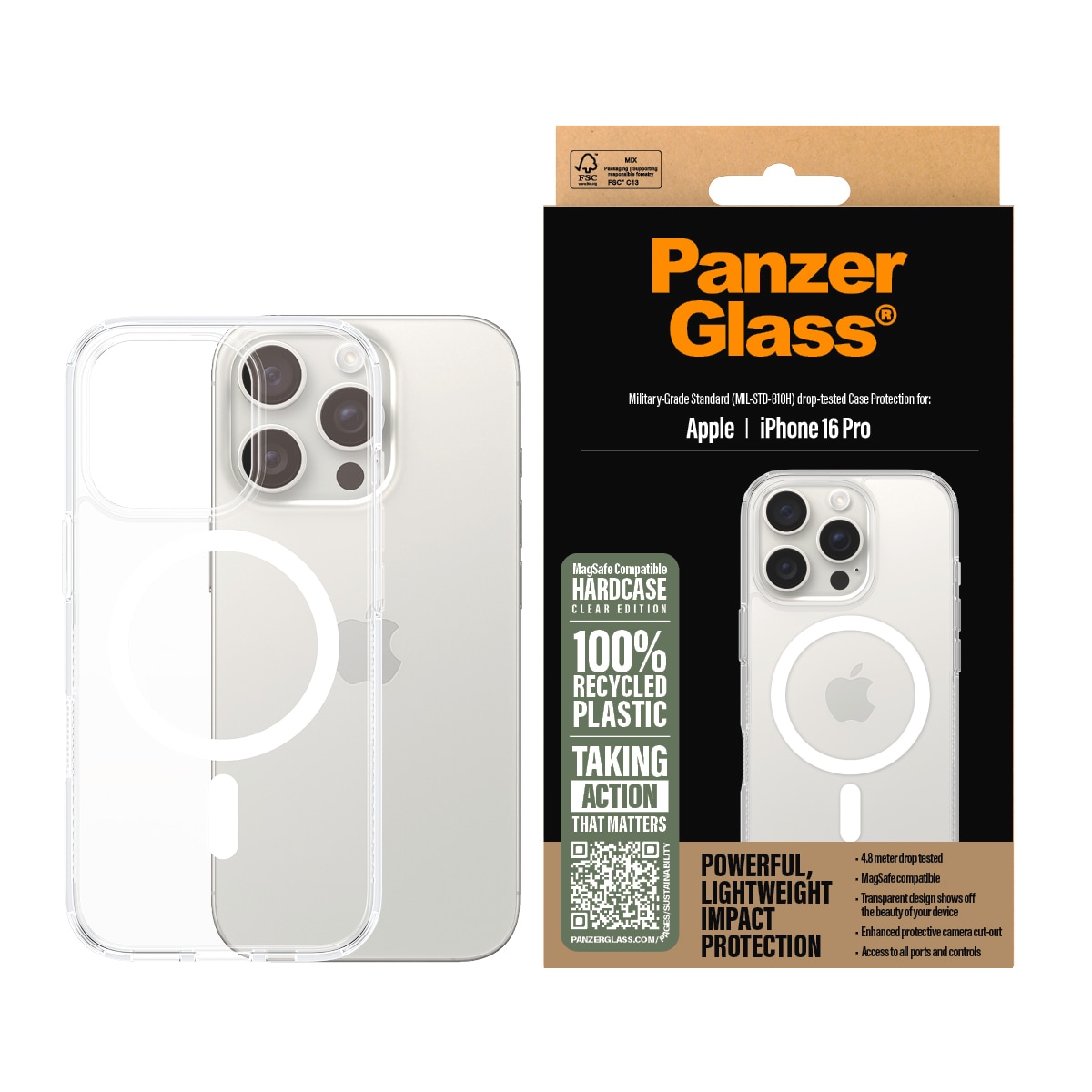 Image of CARE by PanzerGlass Handyhülle "HardCase mit MagSafe für Apple iPhone 16 Pro" Backcover, Schutzhülle, Handyschutzhülle, Case, Schutzcase, stossfest