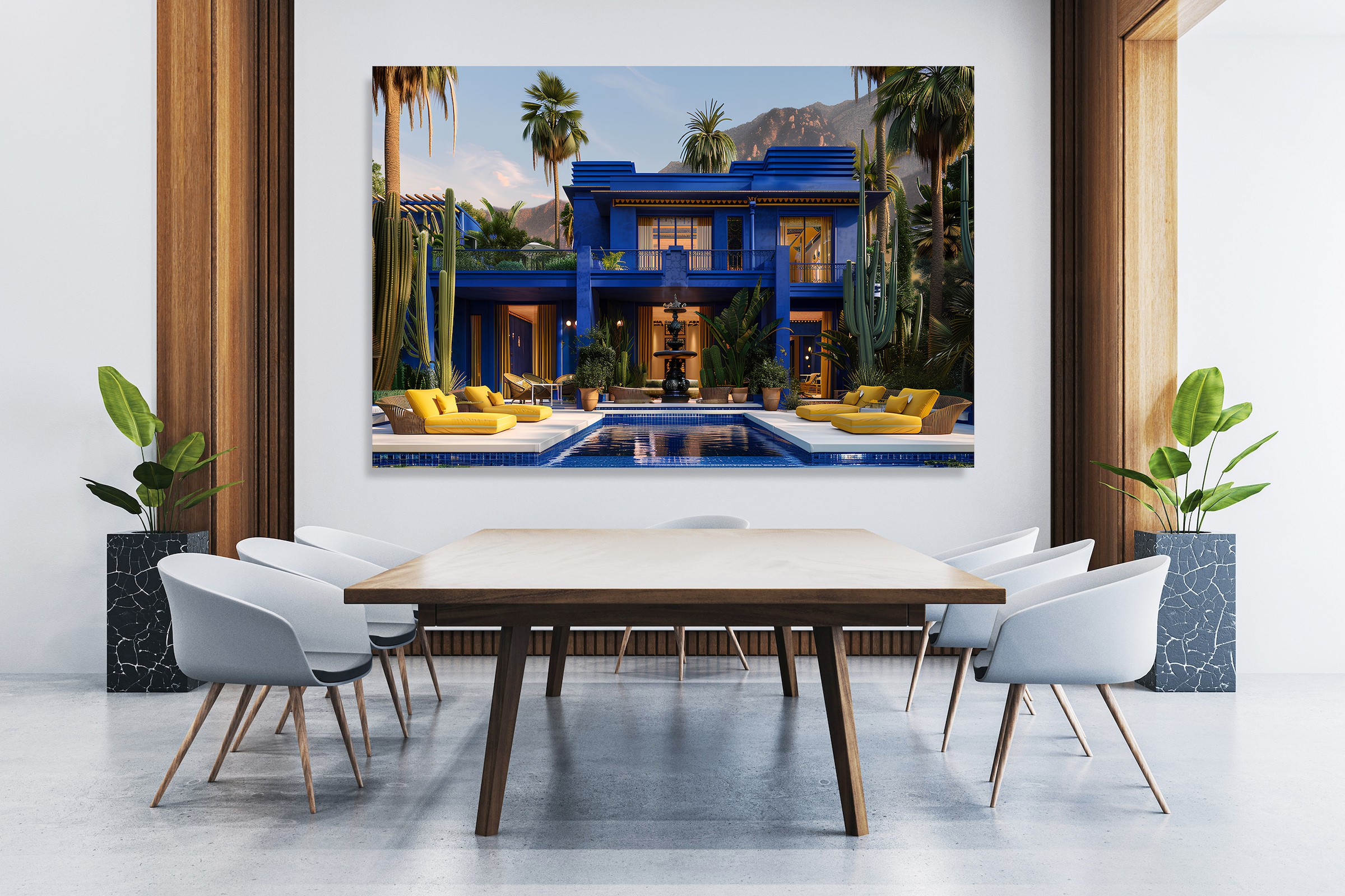 Image of queence XXL-Wandbild "Akustikbild Palm Springs USA - Kalifornien" Amerika Bilder von Amerika Palmen 1 Stk. tlg. Einfache Akustiklösung ohne Baumassnahme, Schalldämmung, Paneele