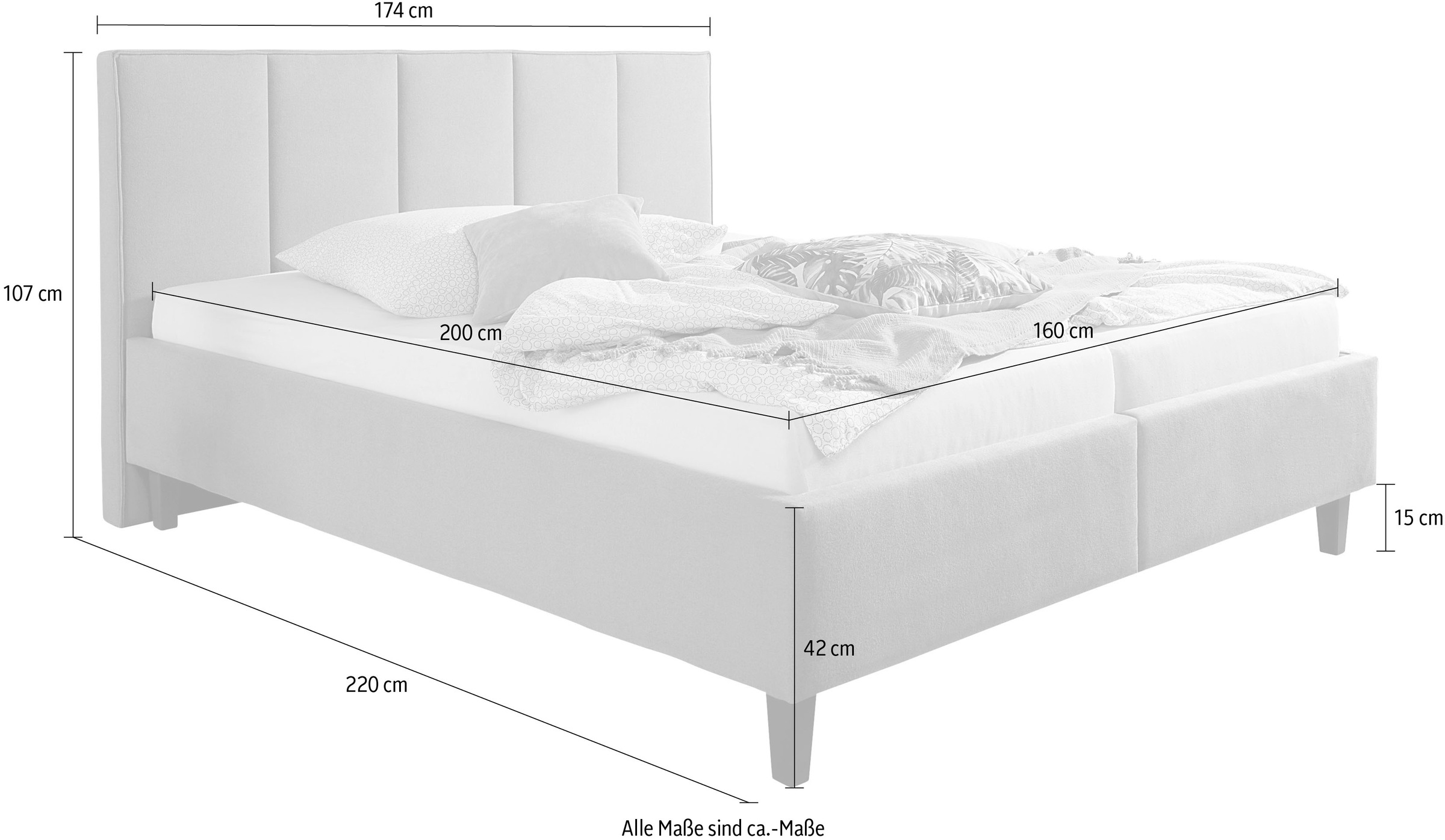 Maintal Lit rembourré inklusive Bettkasten