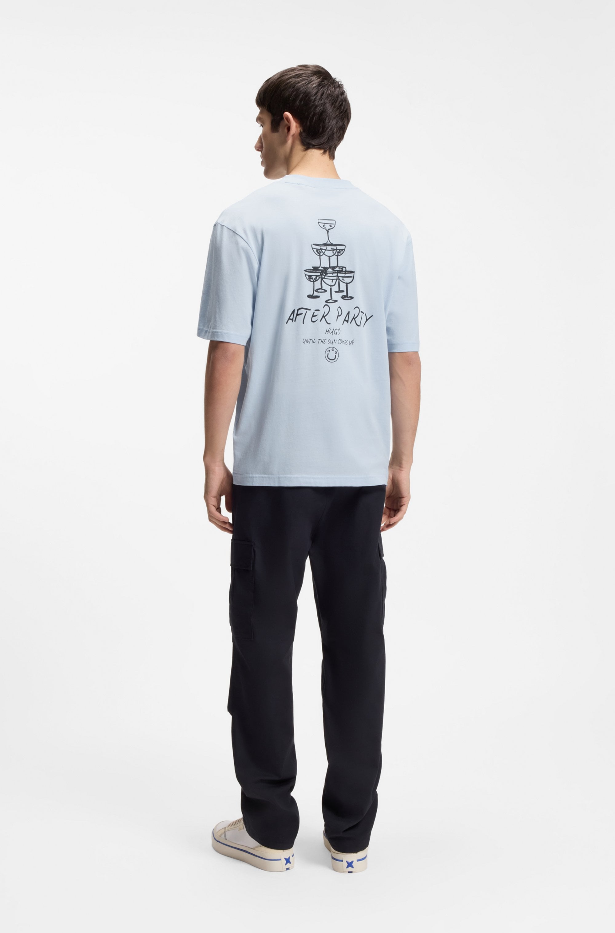 HUGO T-shirt »Nucavo« avec motif, coupe régulière
