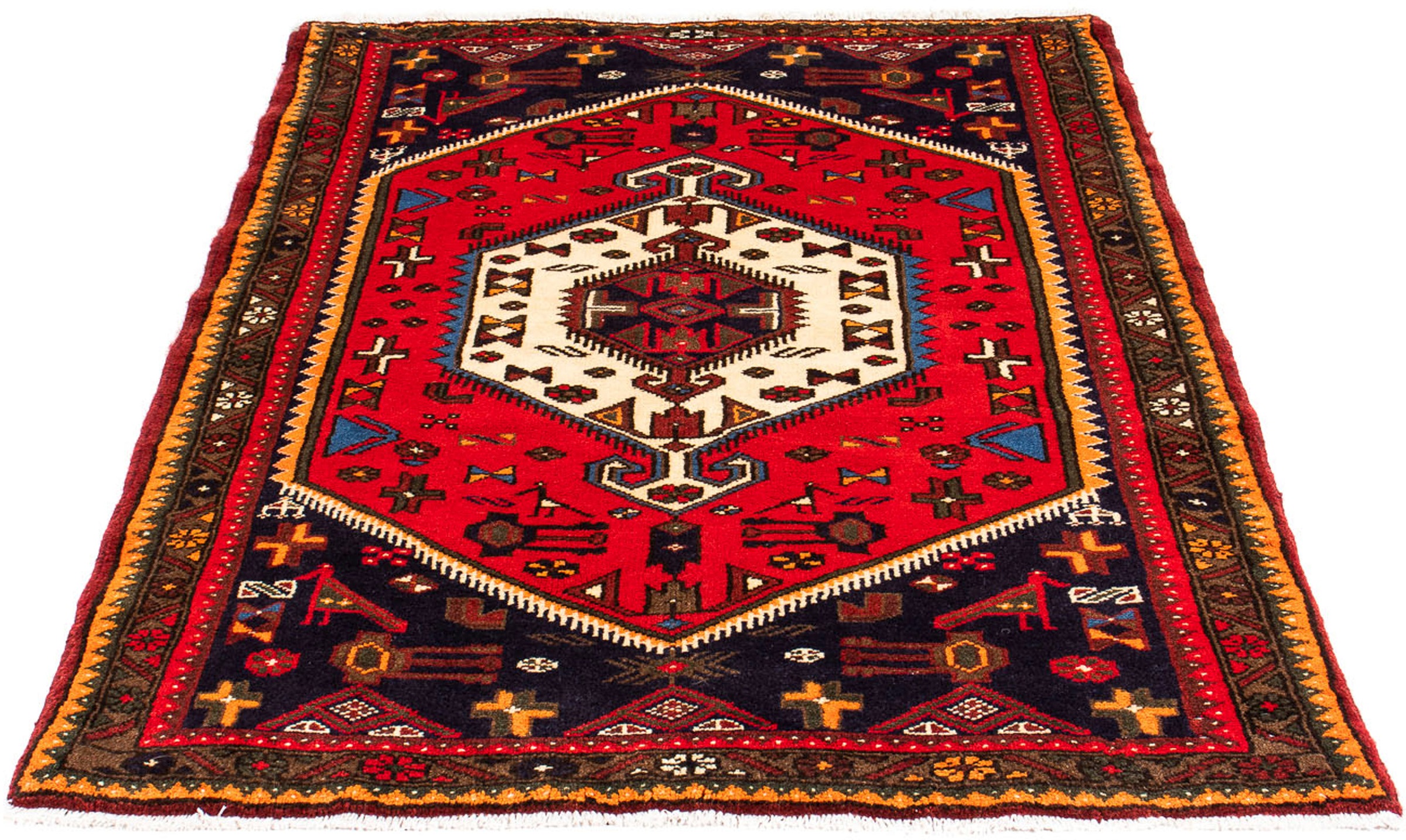 Image of morgenland Orientteppich »Perser - Nomadic - 148 x 105 cm - dunkelrot«, rechteckig, 10 mm Höhe, Wohnzimmer, Handgeknüpft, Einzelstück mit Zertifikat bei Ackermann Versand Schweiz