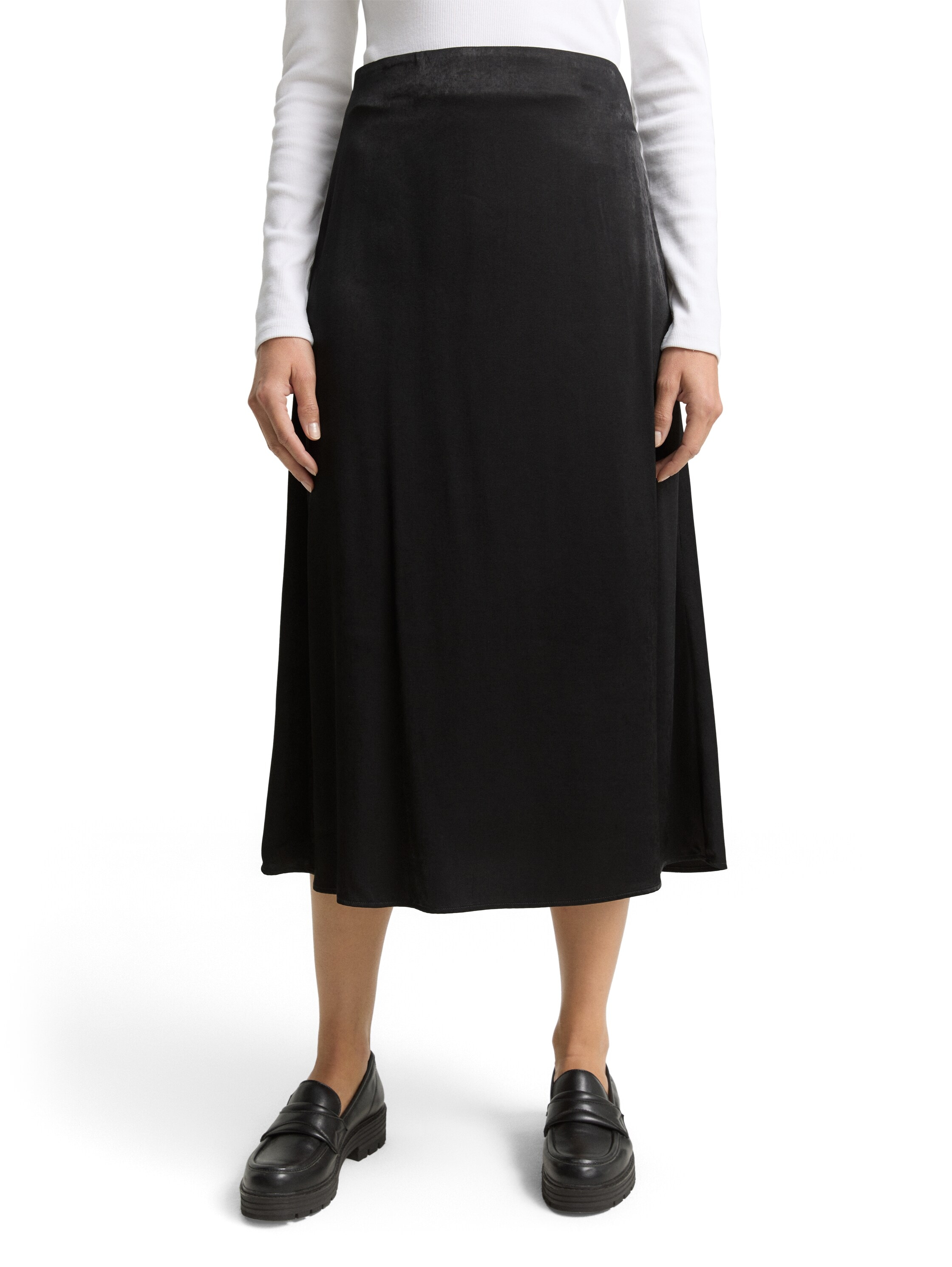 Image of TOM TAILOR Satinrock "High waist maxi" mit verdecktem Reissverschluss