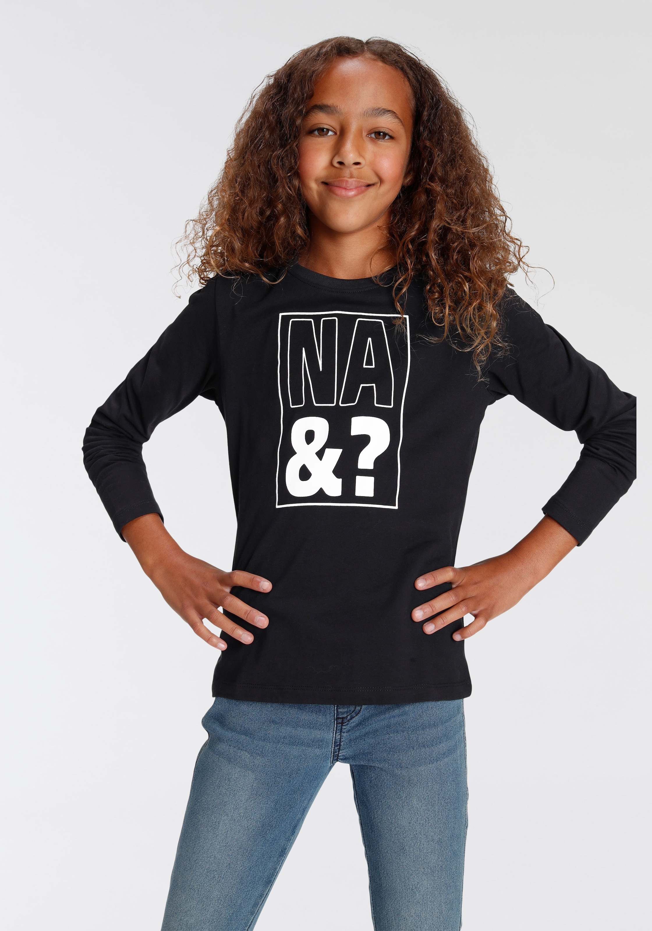 Trendige KIDSWORLD Langarmshirt »NA&?«, Druck ohne Mindestbestellwert  shoppen