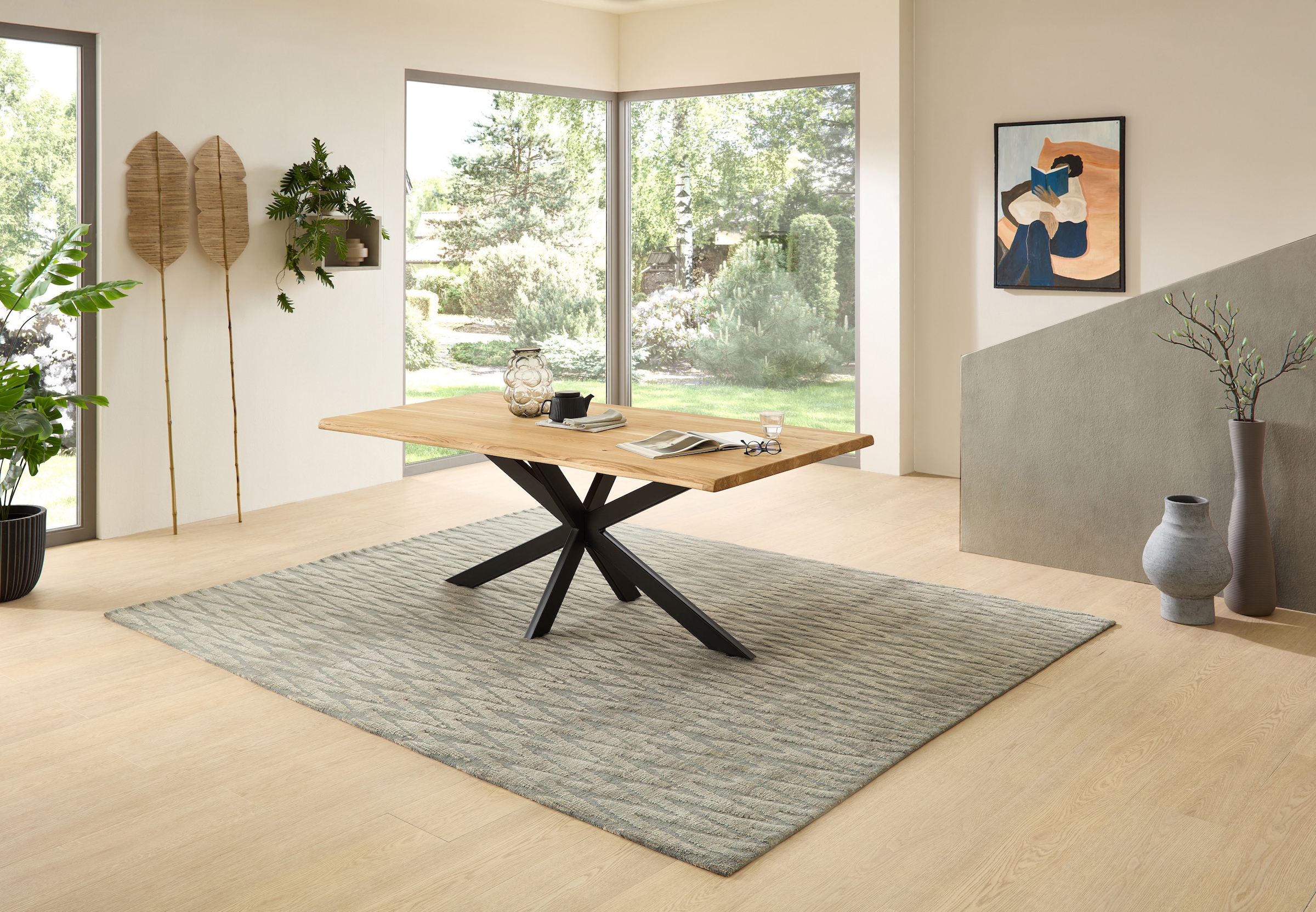 Stolkom Table de salle à manger »TOM, TOPSELLER!« Tisch, Esstisch, OTTOs Choice,  200 cm breit Eiche Massivholz mit Baumkante