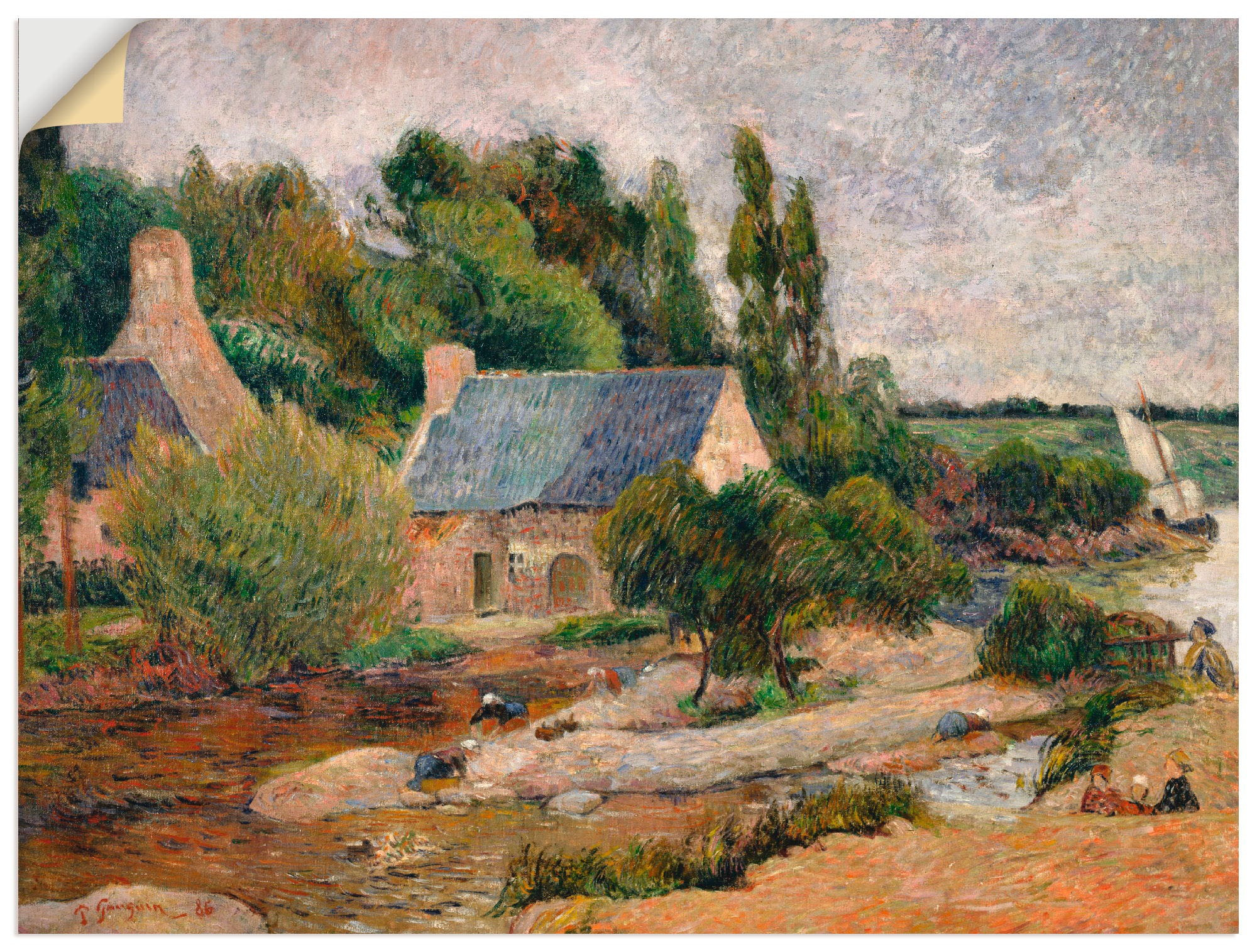 Image of Artland Wandbild »Die Wäscherinnen in Pont-Aven«, Gewässer, (1 St.), in vielen Grössen & Produktarten -Leinwandbild, Poster, Wandaufkleber / Wandtattoo auch für Badezimmer geeignet bei Ackermann Versand Schweiz