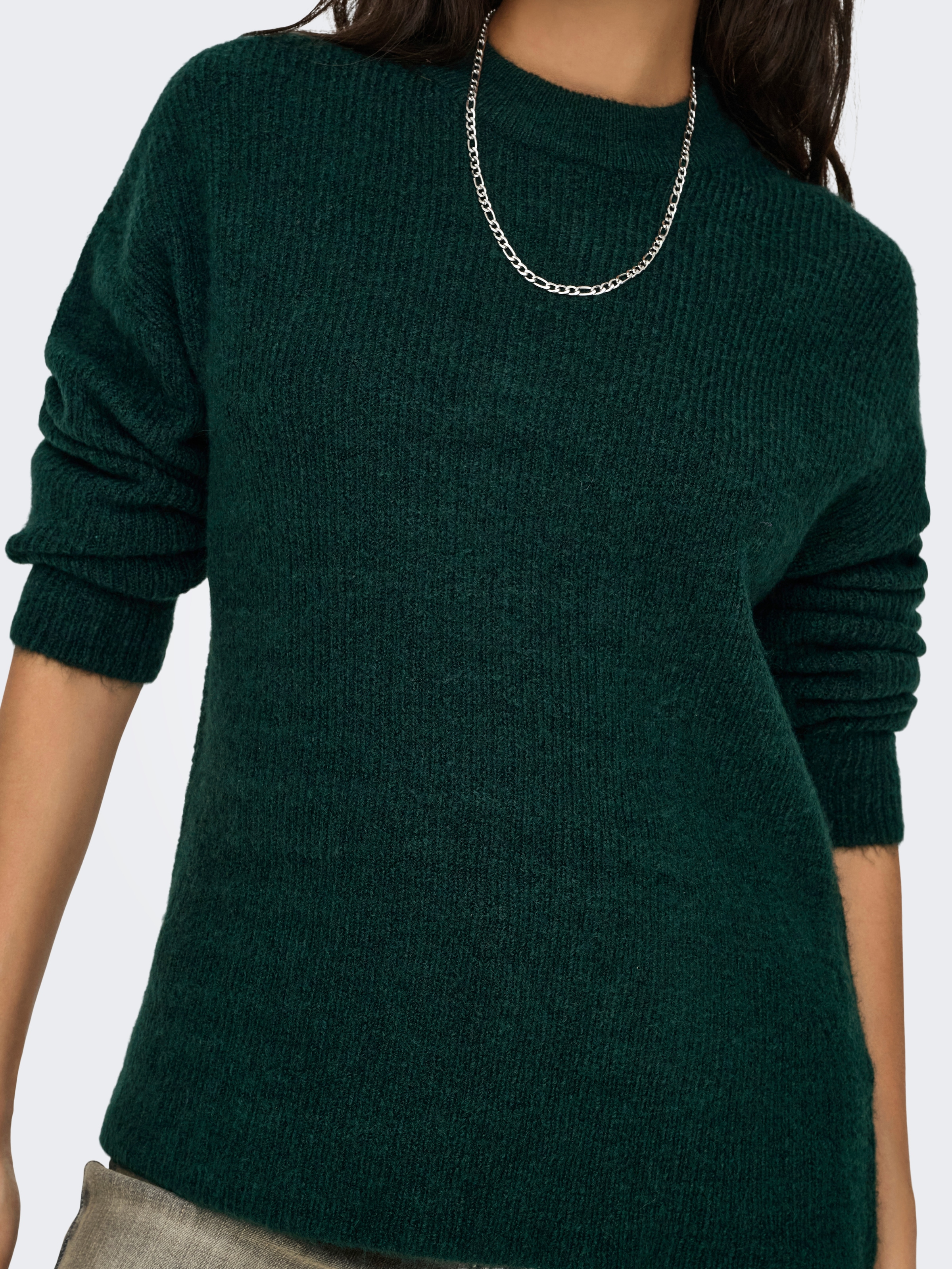 ONLY Pull en tricot »ONLCAMILLA O-NECK L/S PULLOVER KNT« mélange de matériaux, coupe régulière