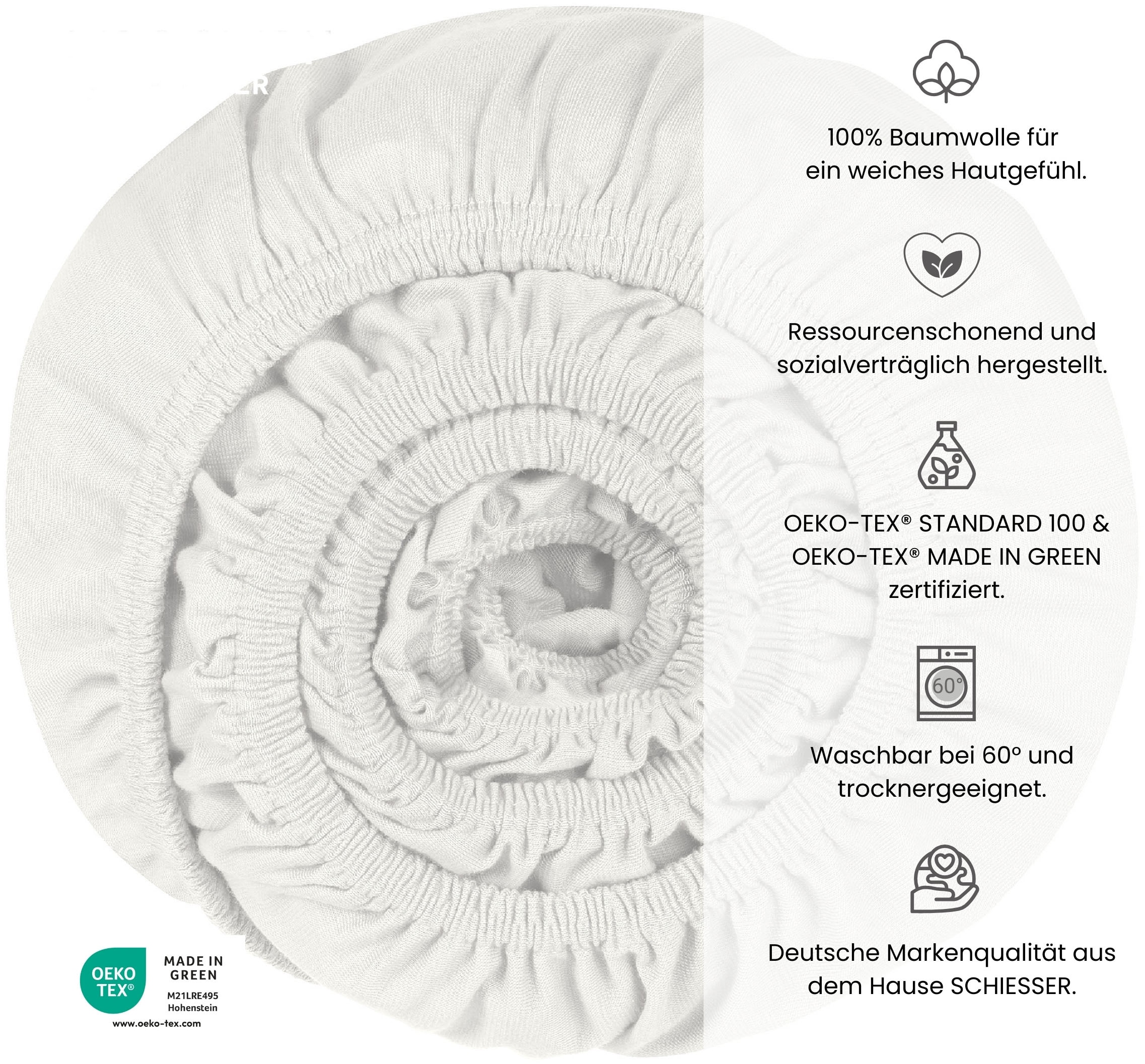 uncover by SCHIESSER Draps de lit »New Jersey aus 100% Baumwolle« Made in Green