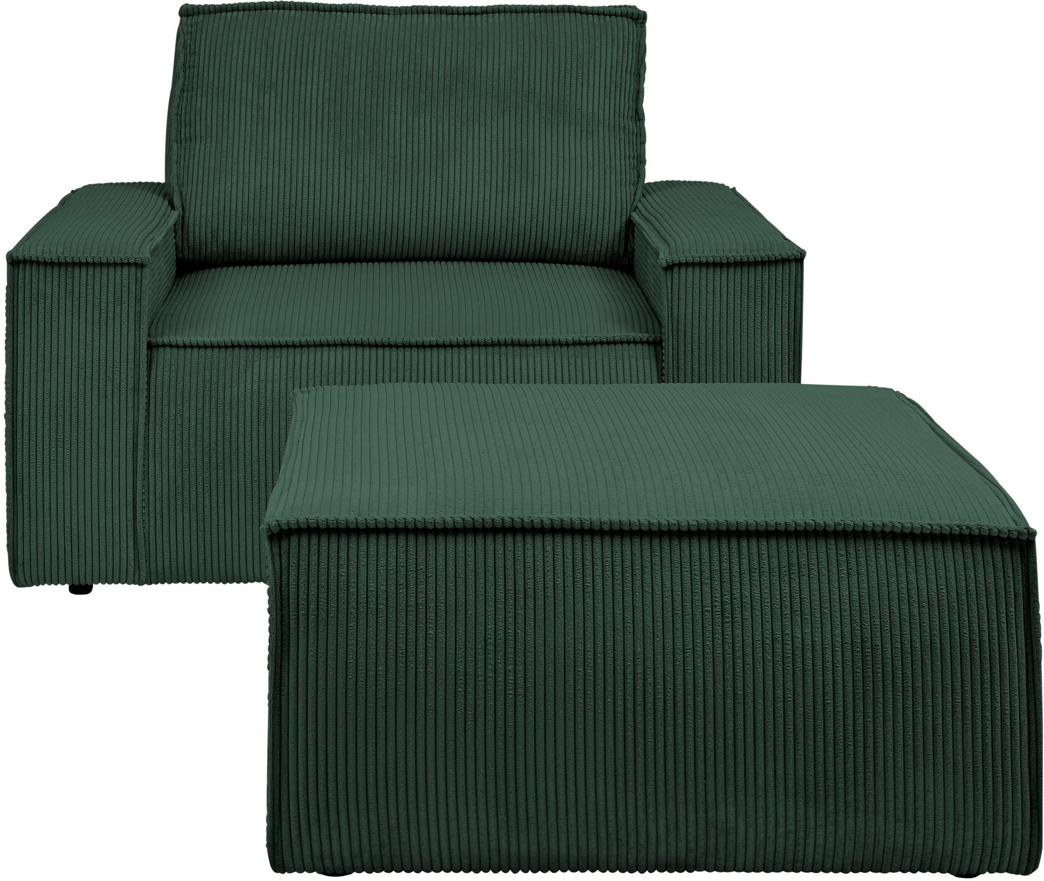 Home affaire Sessel »SHERWOOD«, Loveseat und Hocker im Set, passend zur Polster-Serie SHERWOOD