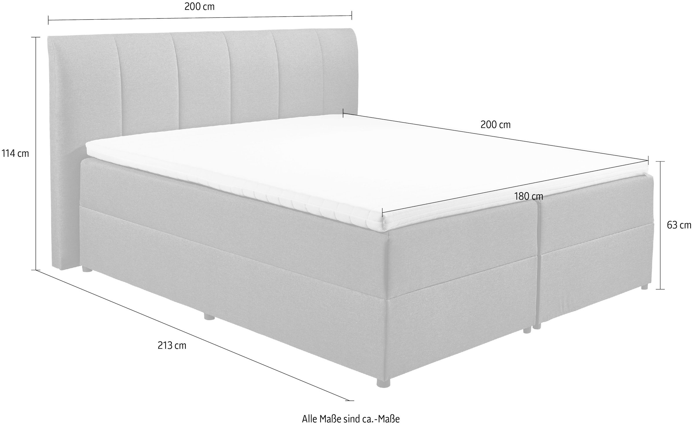 ED EXCITING DESIGN Boxbett »"Granada" inkl. Bettkasten und Topper«, erhältlich in den Grössen 120x200cm & 180x200cm