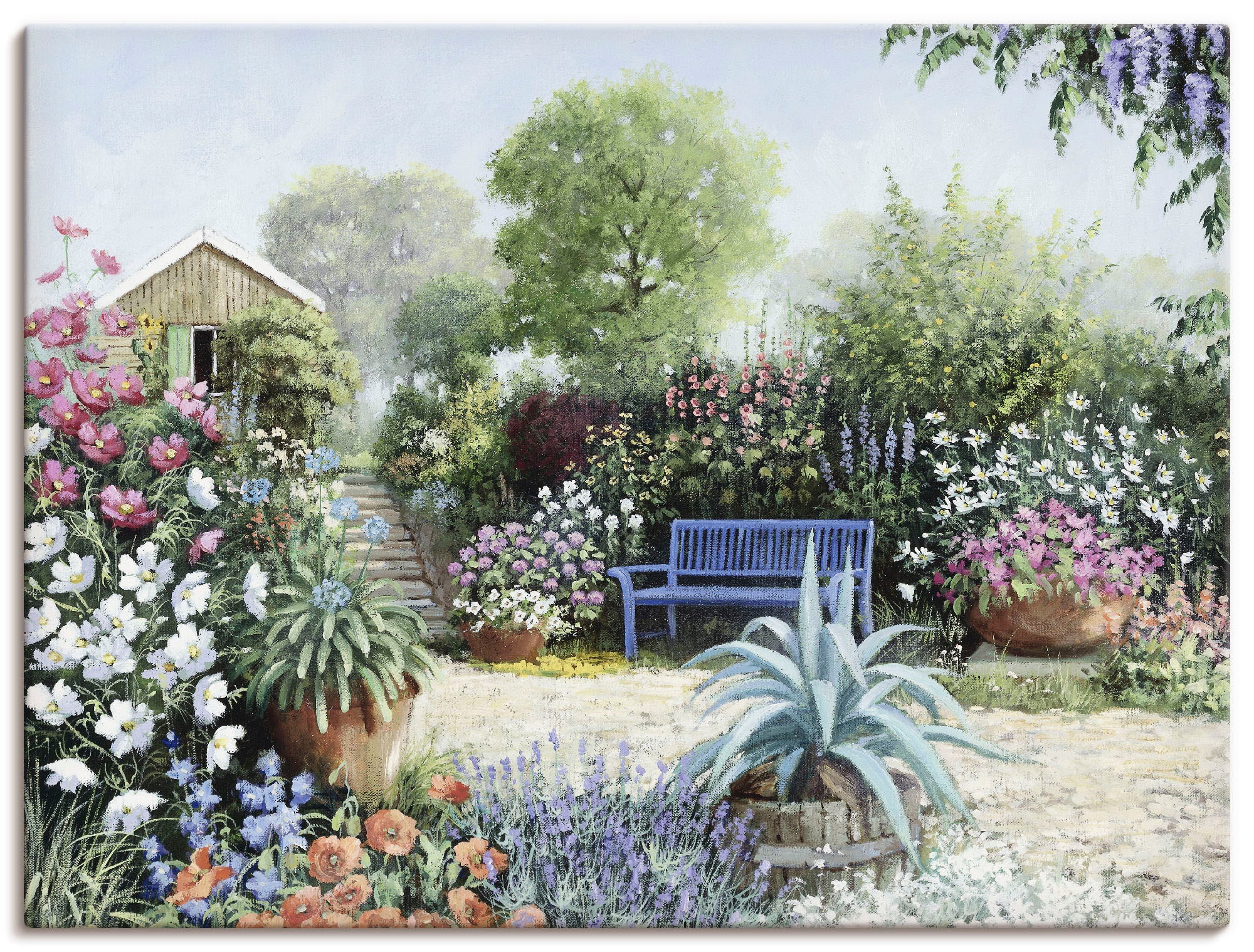 Image of Artland Leinwandbild "Ruhiger Garten" Garten 1 Stk. tlg. auf Holzrahmen gespannt