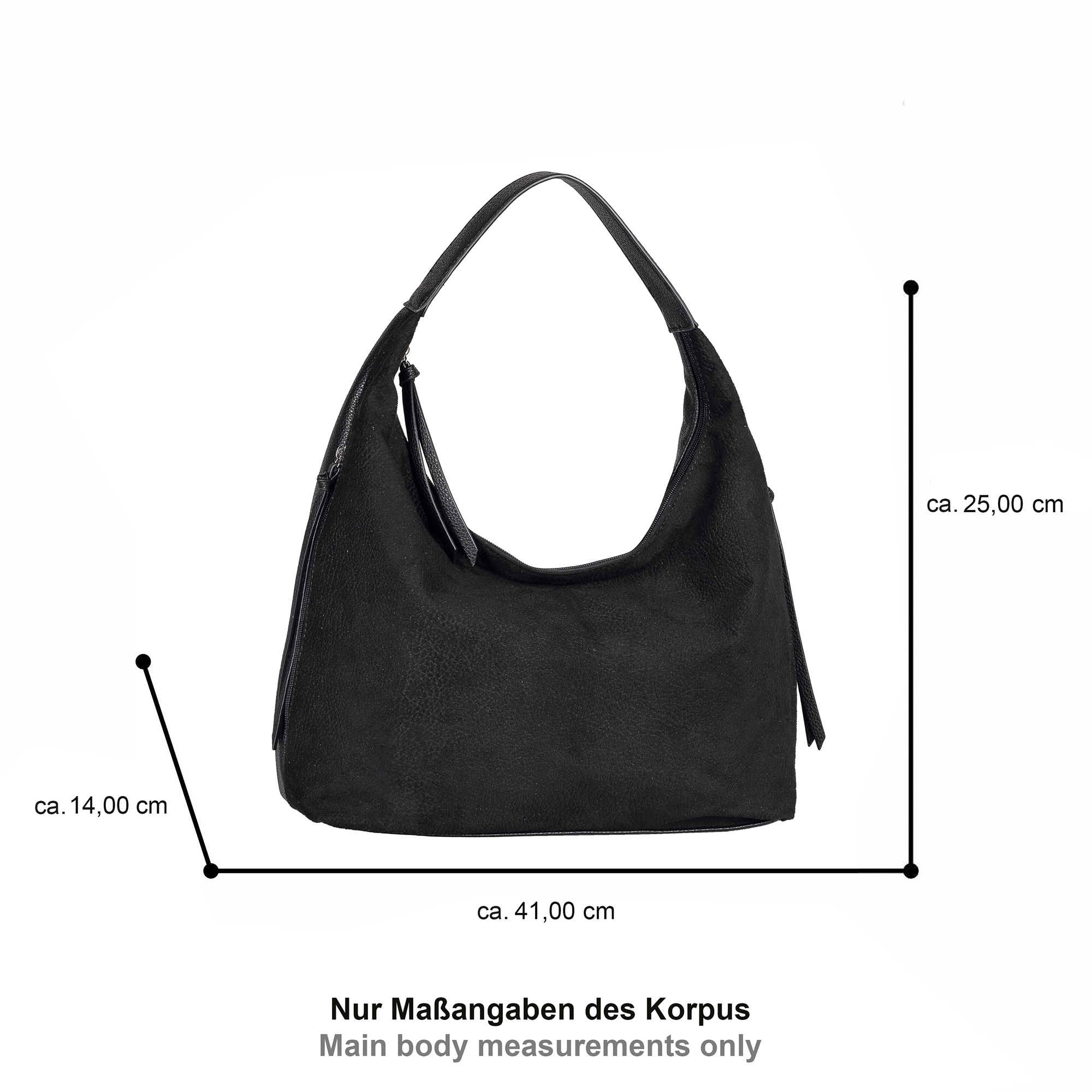 TOM TAILOR Hobo »Aiana« Damen Handtasche, mit Fransen-Reissverschluss