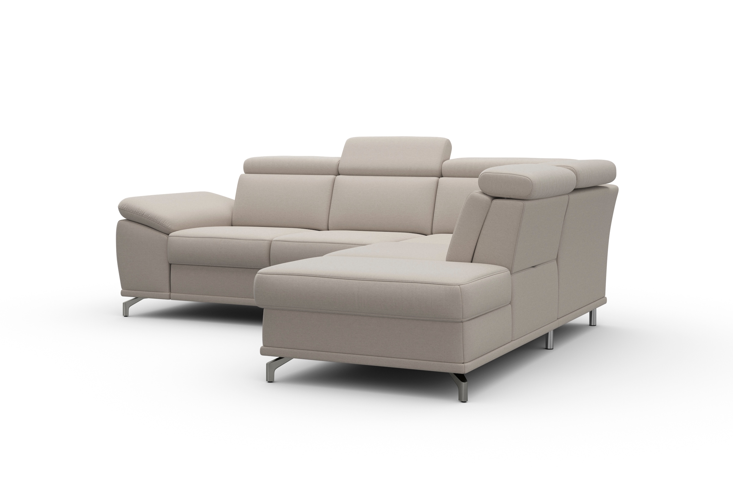 sit&more Ecksofa »Cabrio L-Form, mit Sitztiefenverstellung, Arm- und Kopfteilverstellung«, 3 Nierenkissen, Federkern, optional Bettfunktion und Stauraum