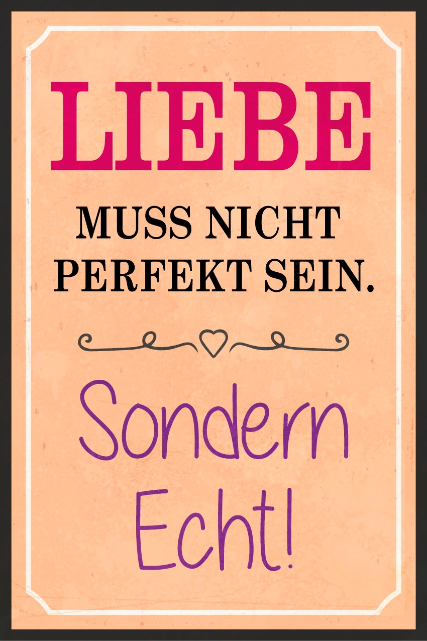 queence Metallbild »Liebe«, Schriftzüge-Schriftzug, (1 St.), Stahlschilder