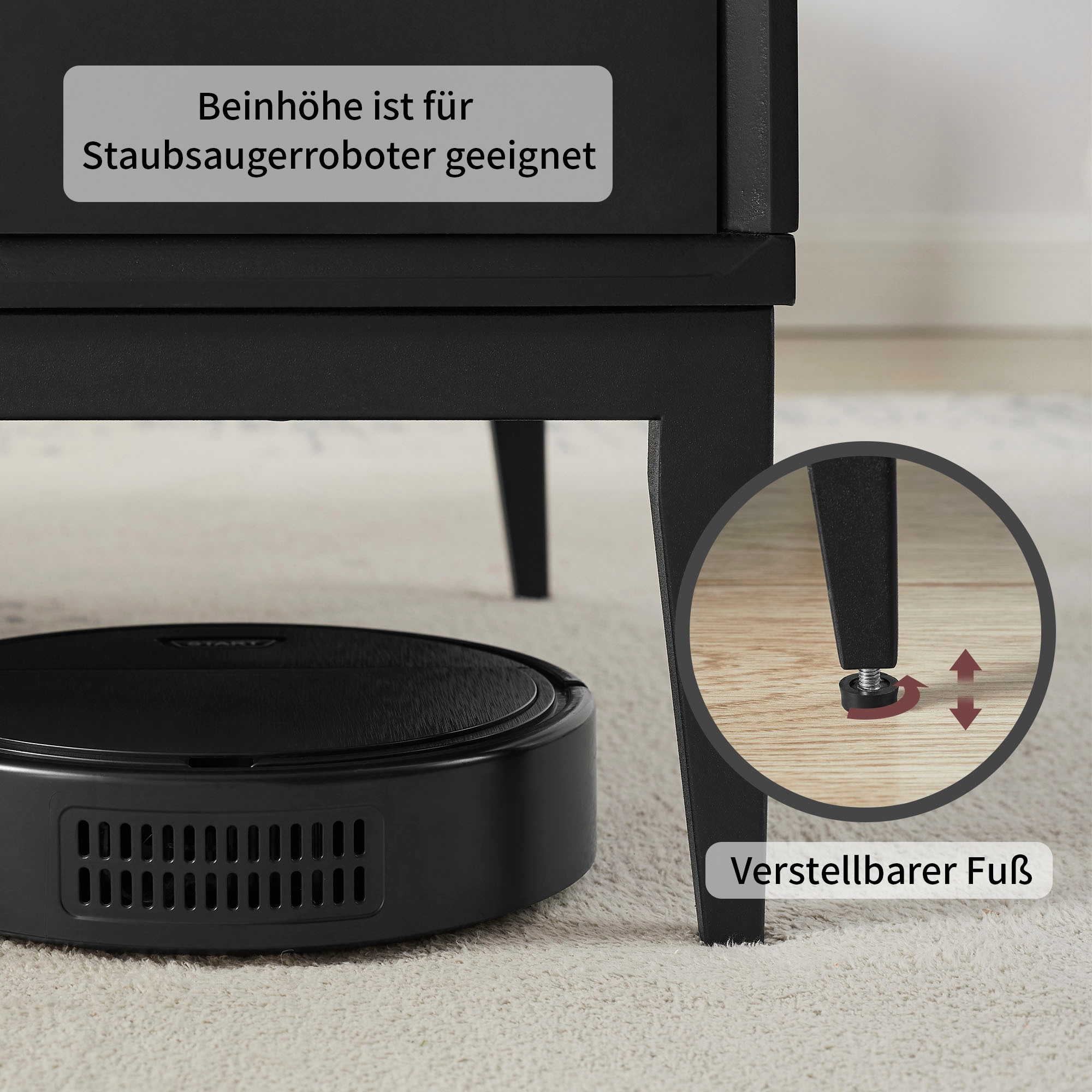 Leonique Table basse »Lavisha« Keramikplatte, Eisengestell und FSC-zertifiziertes Holz, Breite 110 cm