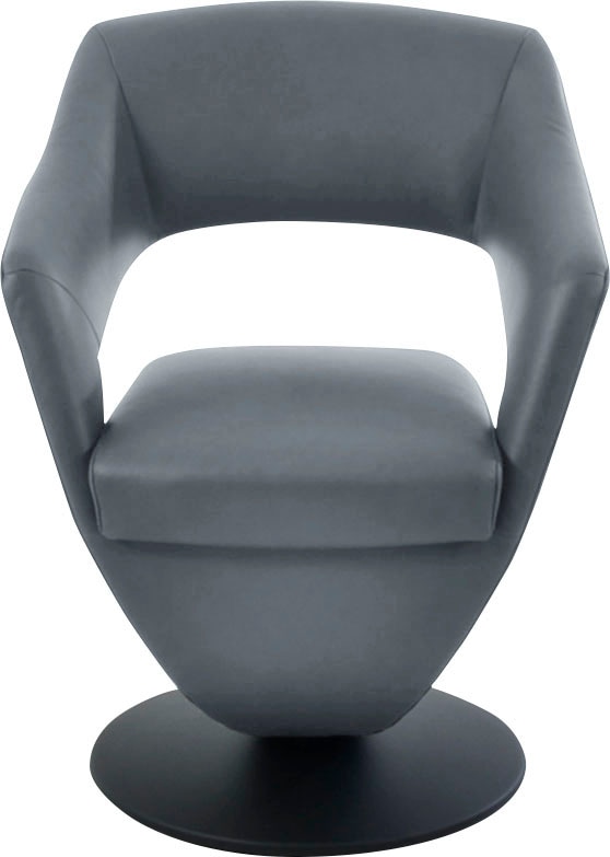 K+W Komfort & Wohnen Chaise pivotante »Kansas« () fauteuil pivotant en cuir design avec grand confort d’assise, plateau tournant noir