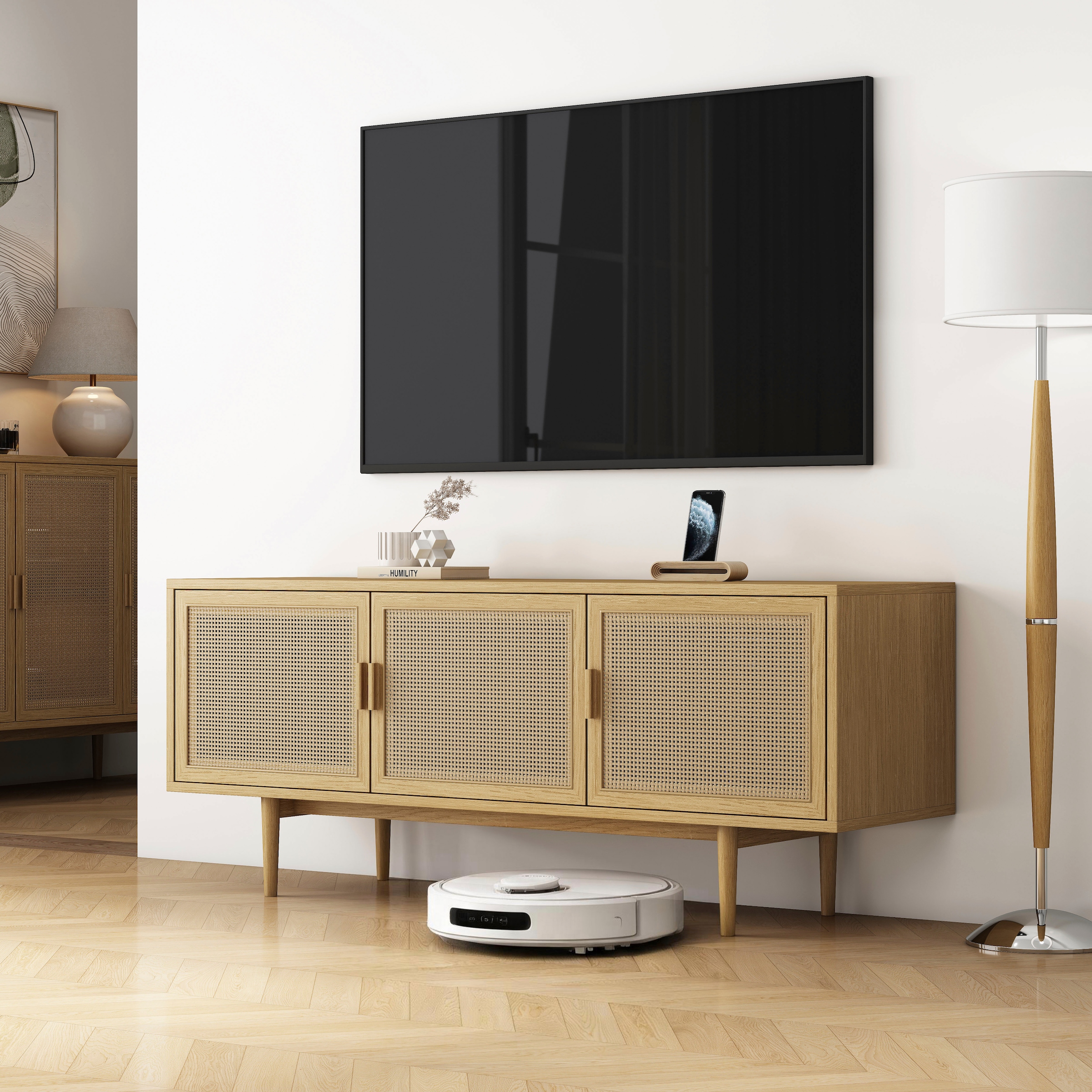 GOODproduct TV-Schrank »Lorelia« in moderner Rattan Optik, Lowboard