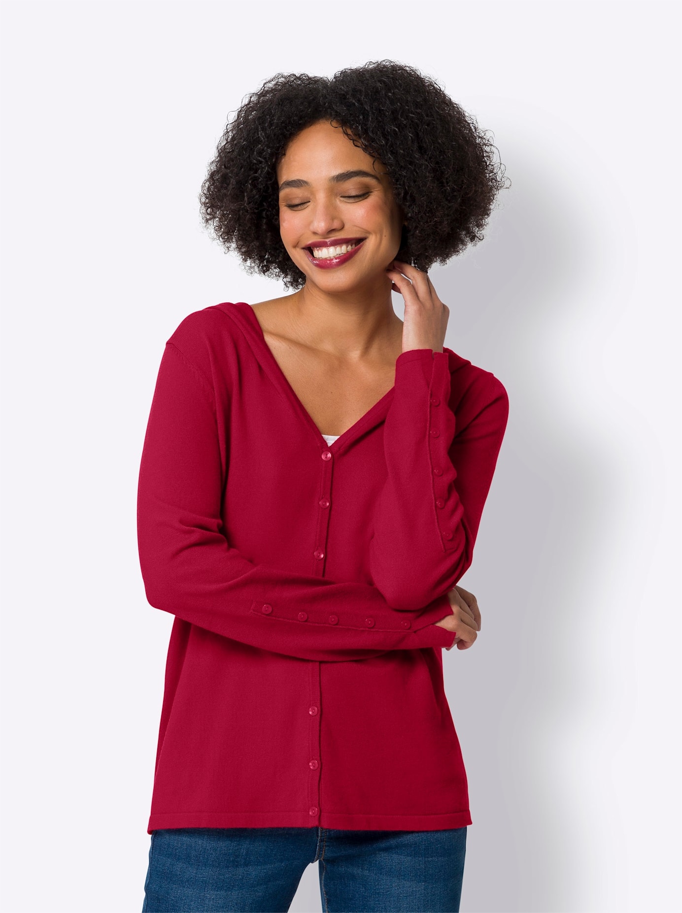 heine Kapuzenstrickjacke