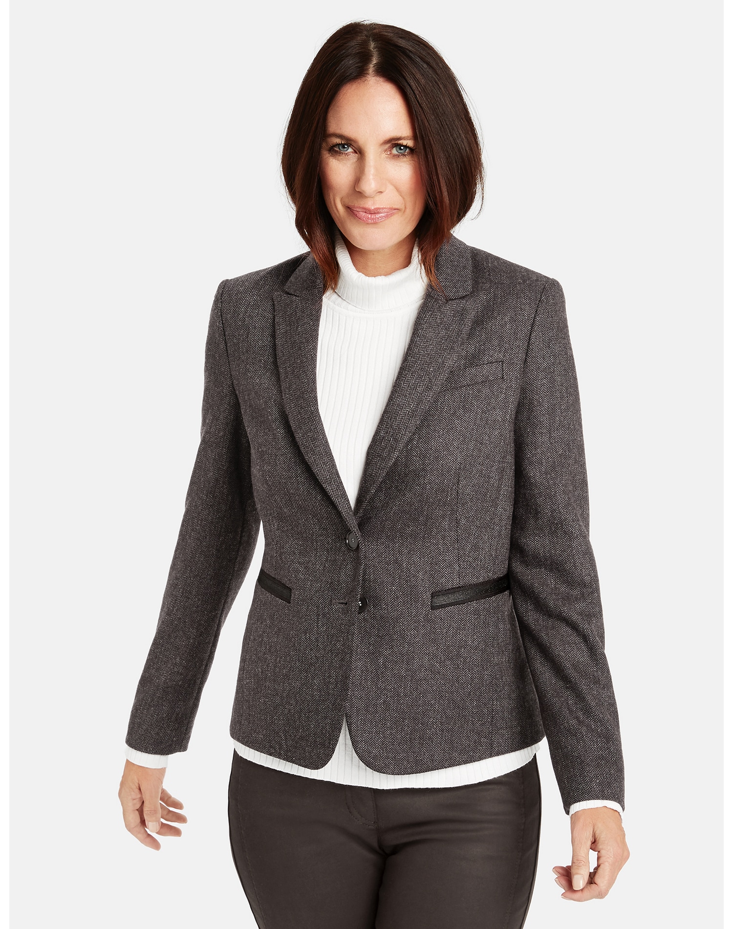 Blazer Langarm gefüttert »Blazer mit Fischgrätmuster«