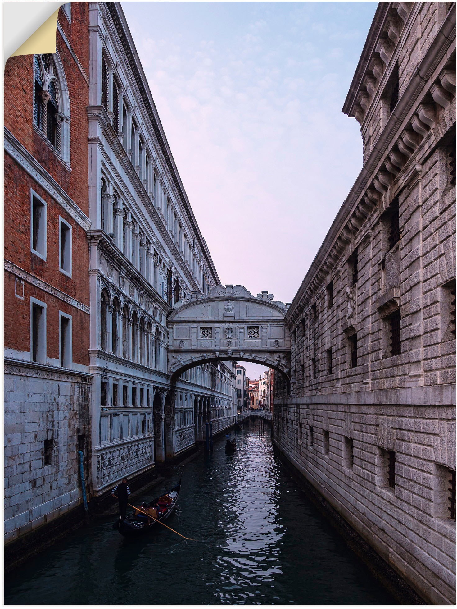 Image of Artland Wandbild »Blick auf die Seufzerbrücke in Venedig«, Brücken, (1 St.), in vielen Grössen & Produktarten - Alubild / Outdoorbild für den Aussenbereich, Leinwandbild, Poster, Wandaufkleber / Wandtattoo auch für Badezimmer geeignet bei Ackermann Versan