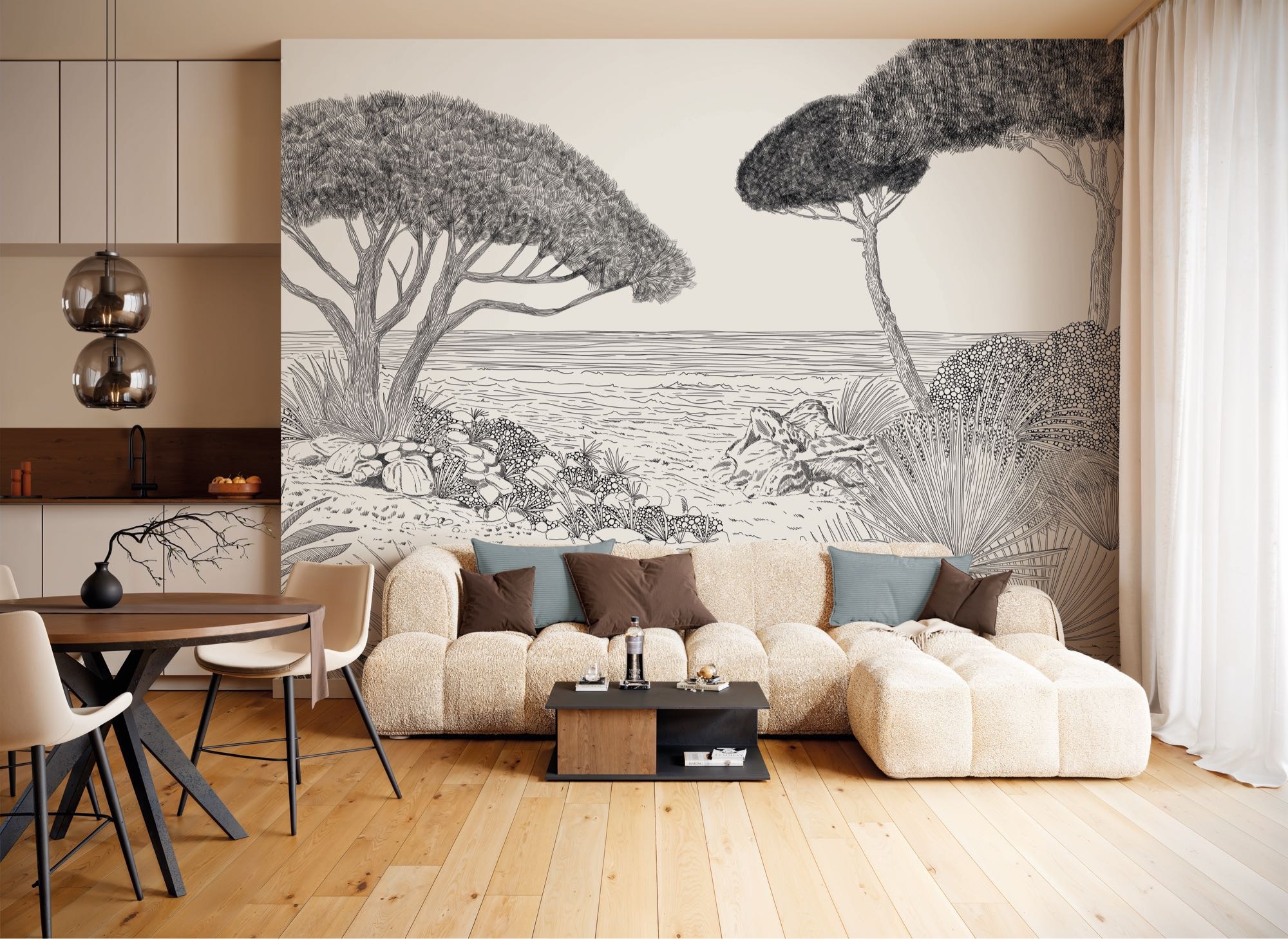 Image of Komar Fototapete "Vlies Fototapete - Shoreline - Grösse 300 x 250 cm" Motiv bedruckt glatt