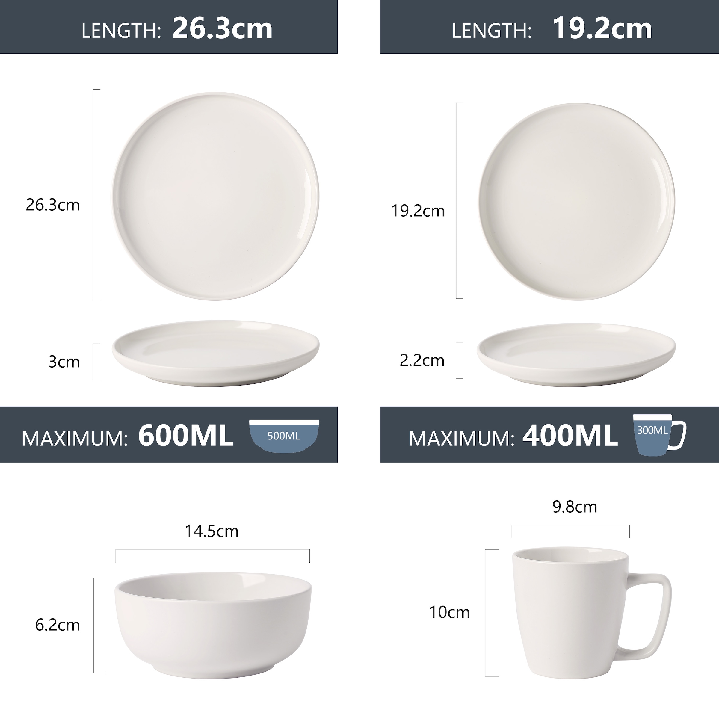 GOODproduct Geschirr-Set »Tommik, aussen matt, innen glänzend« spülmaschinenfest und mikrowellengeeignet