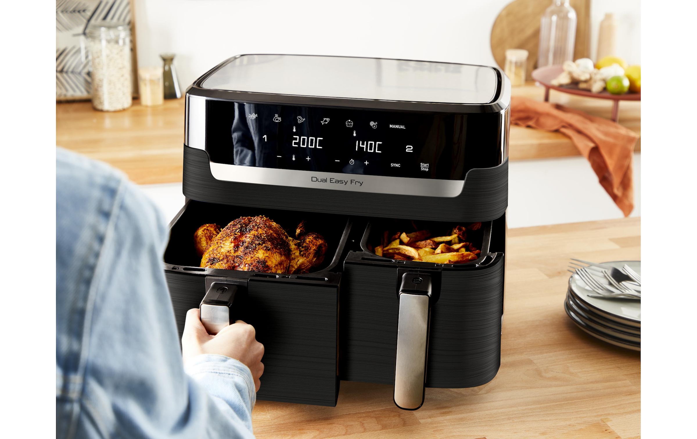Tefal Heissluftfritteuse »Dual Easy Fry & Grill EY905N«, 2280 W