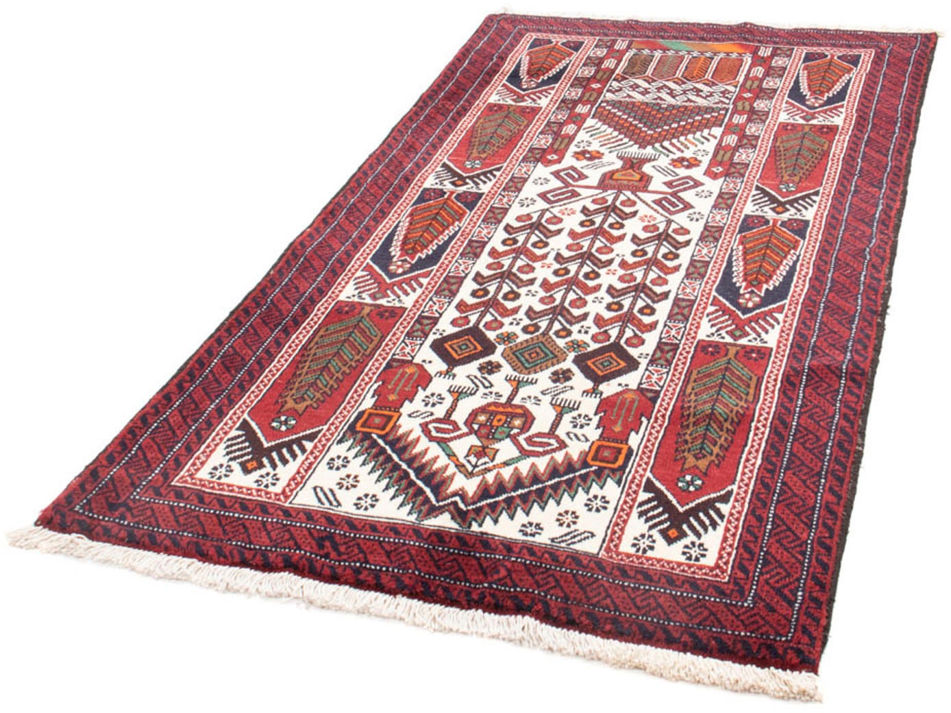 Image of morgenland Hochflor-Läufer »Belutsch Blumenmuster Beige 187 x 100 cm«, rechteckig, 0,8 mm Höhe, Handgeknüpft bei Ackermann Versand Schweiz