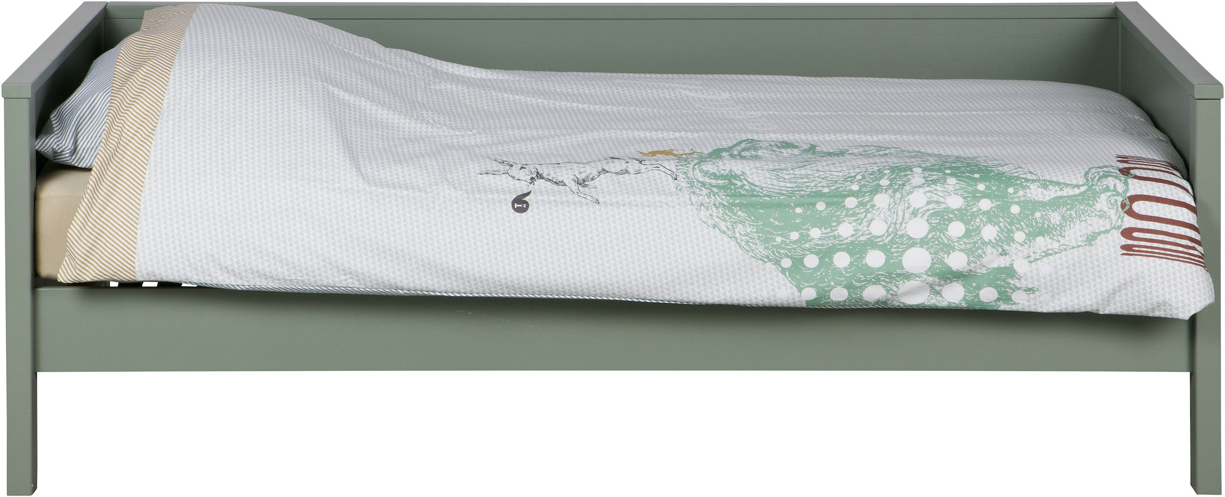 WOOOD Bettgestell »Nikki FSC®-Kiefernholz gebürstet, H 73 x B 208 x D 100 cm« Matratzenmass 90x200 cm, Schublade optional, mit akzentuierter Maserung
