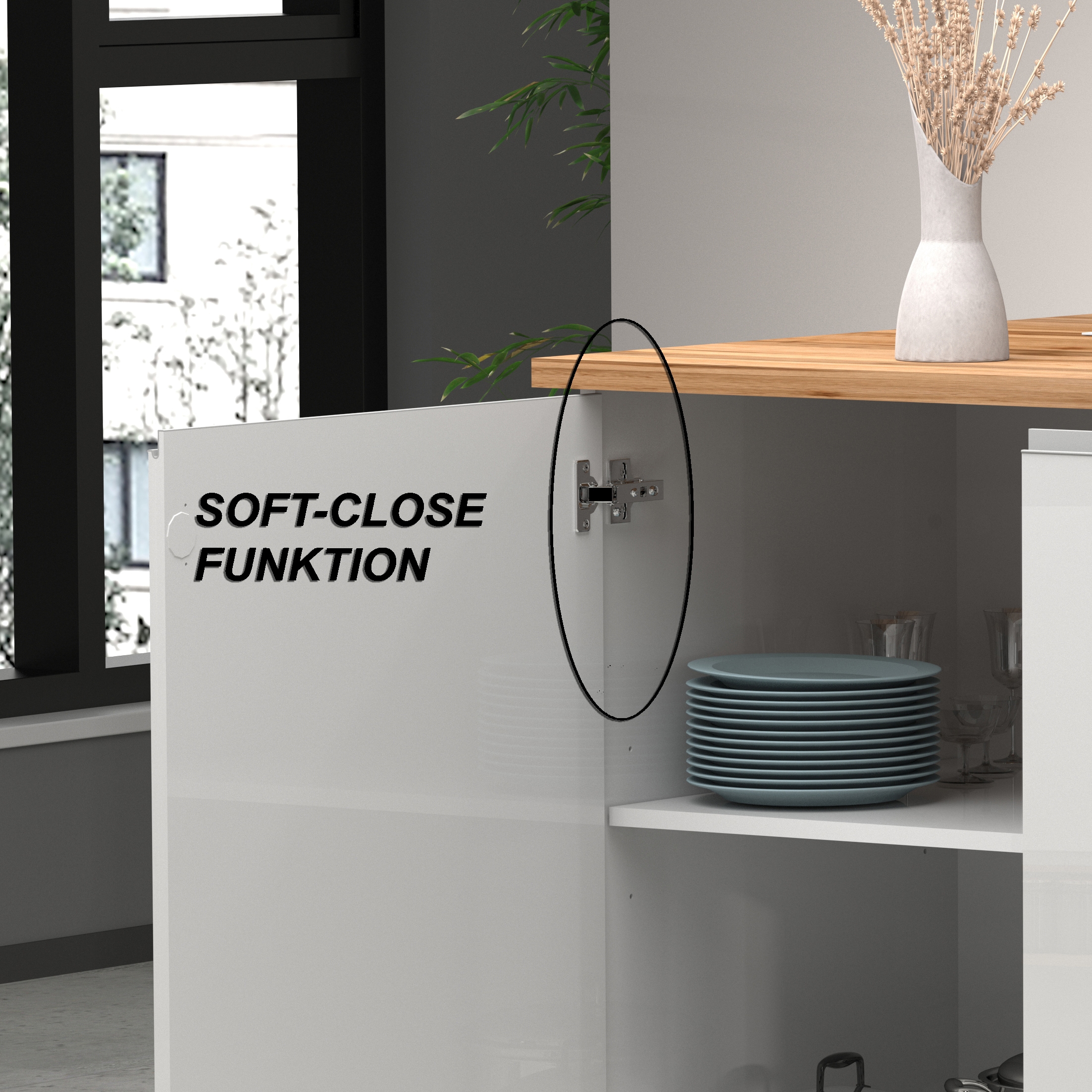 KOCHSTATION Ilot de cuisine »Sole,Kochinsel,Küchenarbeitsblock,Inselküche,Arbeitsinsel« Breite 160 cm mit 2 Türen,2 Schubkästen, Aluminiumgriff