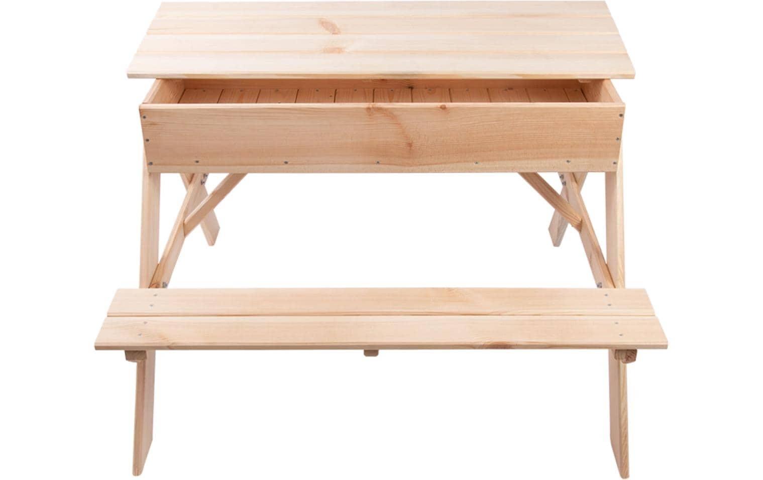 esschert design Sandkasten »Picknicktisch mit Sandkasten Holz 93 x 88 x 60 cm«