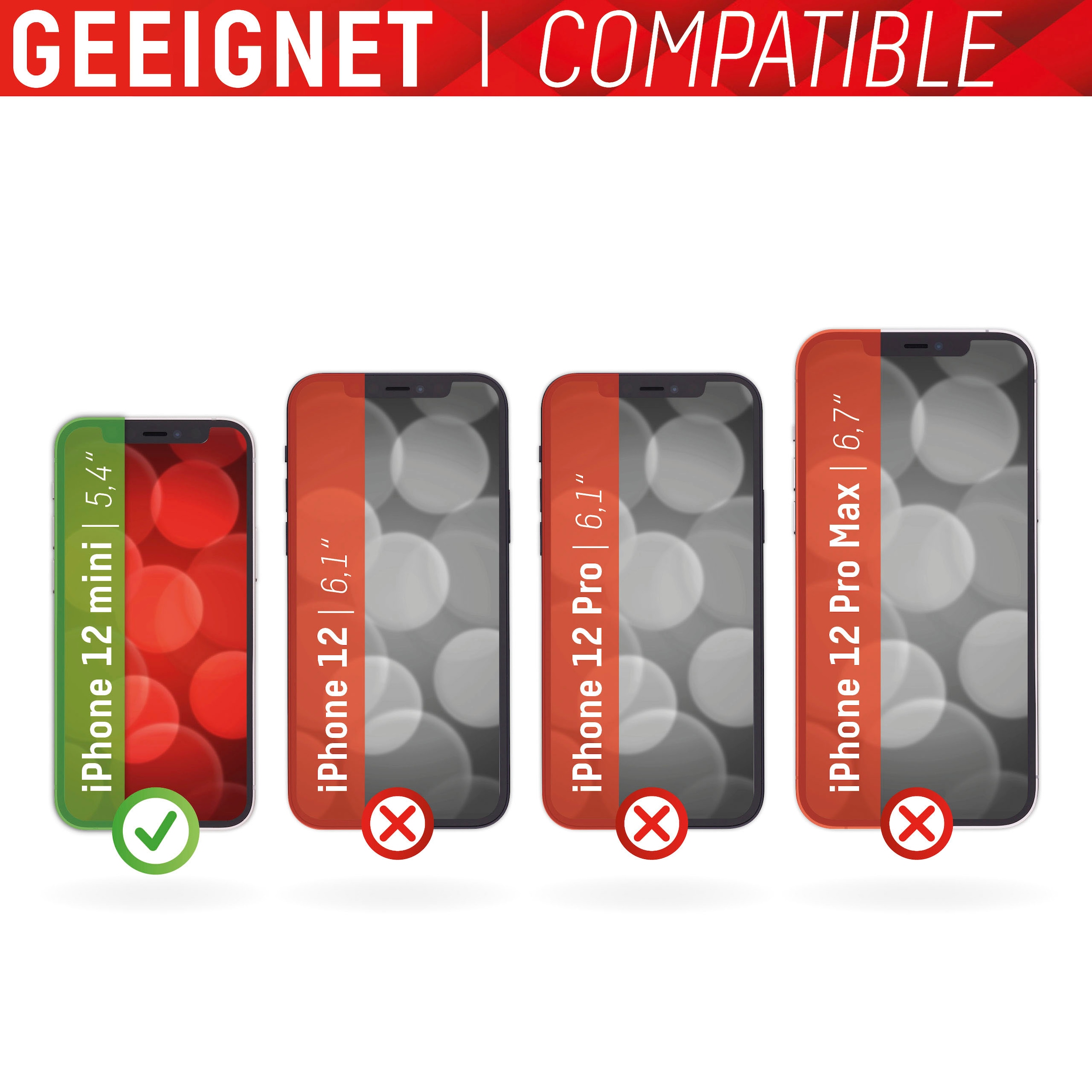 Displex Verre de protection d'écran »DISPLEX Real Glass Panzerglas für Apple iPhone 12 mini (5,4")« für Apple iPhone 12 Mini 1 cuis tlg.