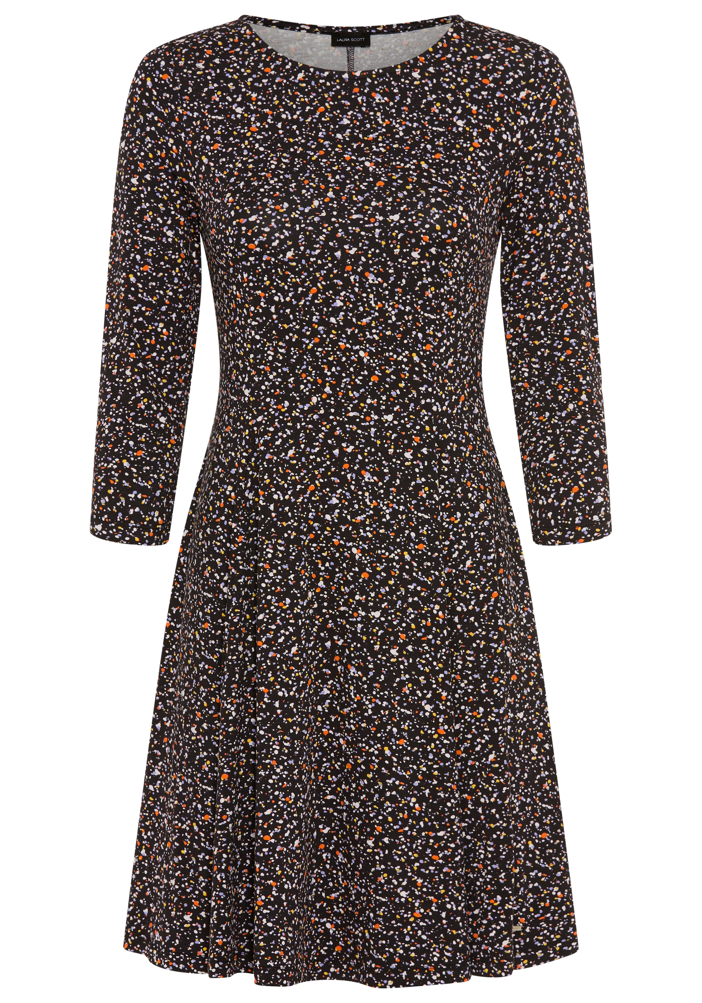 Laura Scott Robe en jersey Robe sportive-féminine, longueur genou, avec motif floral intégral