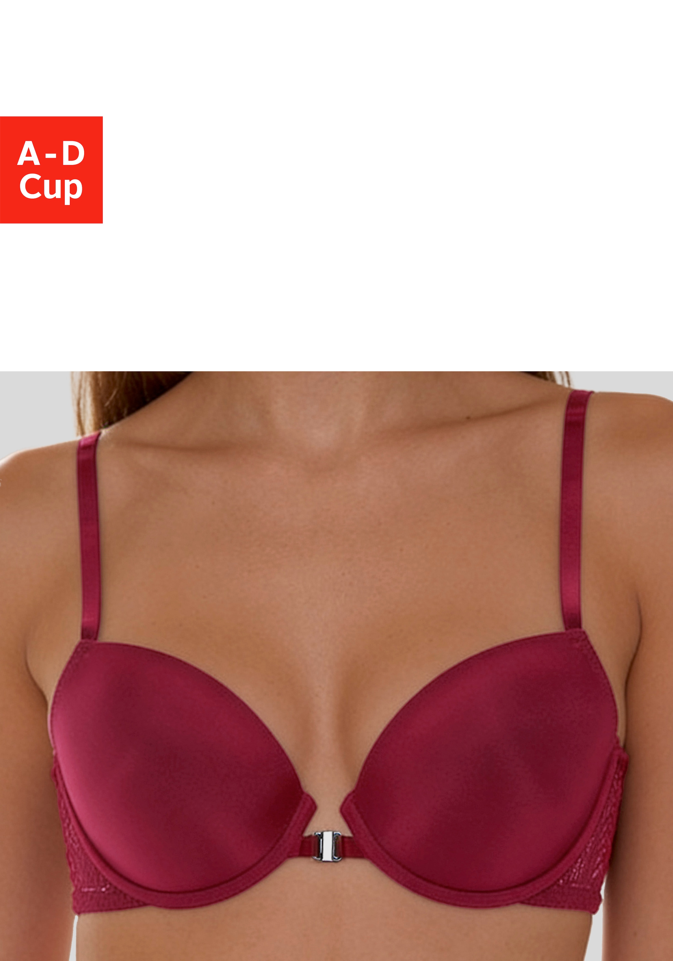 Image of s.Oliver Push-up-BH ", BH mit Bügel, Neckholder-BH, als Dessous-Set kombinierbar, Fabienne" mit Vorderverschluss & Spitzenrücken, sexy Dessous, sexy Unterwäsche
