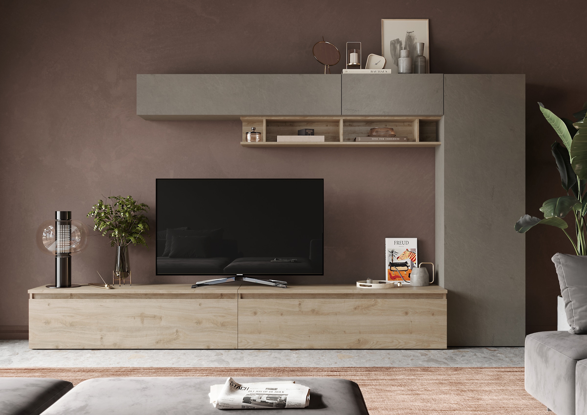 Image of Home affaire Wohnwand "Infinity, 6tlg. Breite 331 cm, Höhe variabel, Schrankwand, Anbauwand"