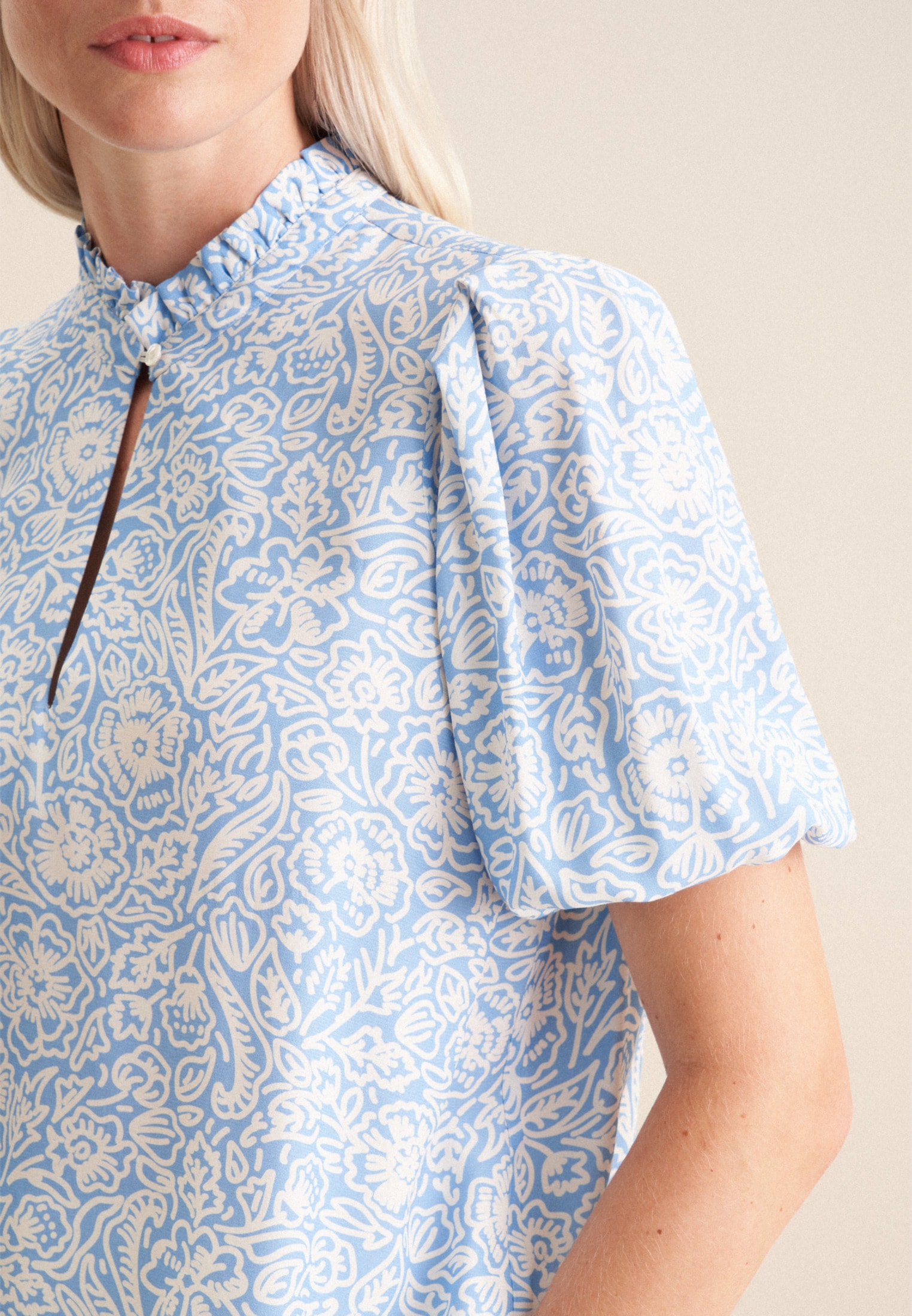 seidensticker Chemisier à chemise »Schwarze Rose« 1/2 Rundhals Floral