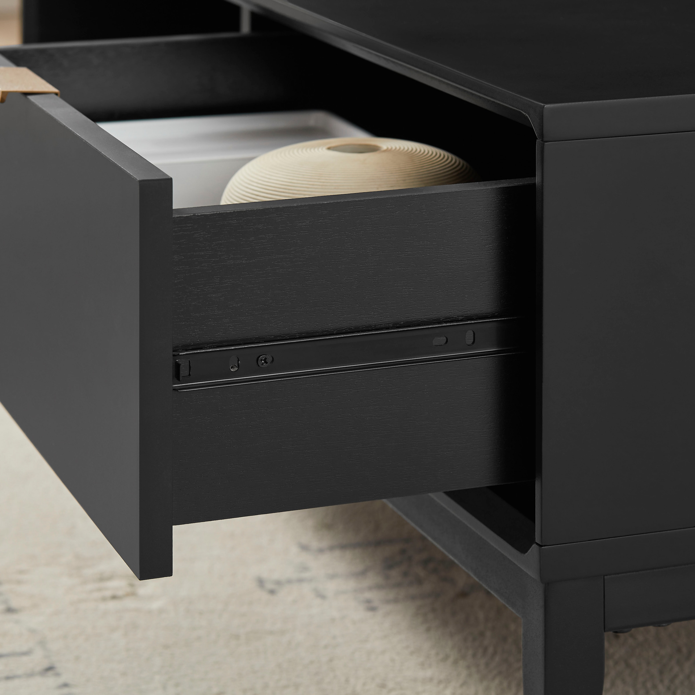 Leonique Table basse »Lavisha« Keramikplatte, Eisengestell und FSC-zertifiziertes Holz, Breite 110 cm