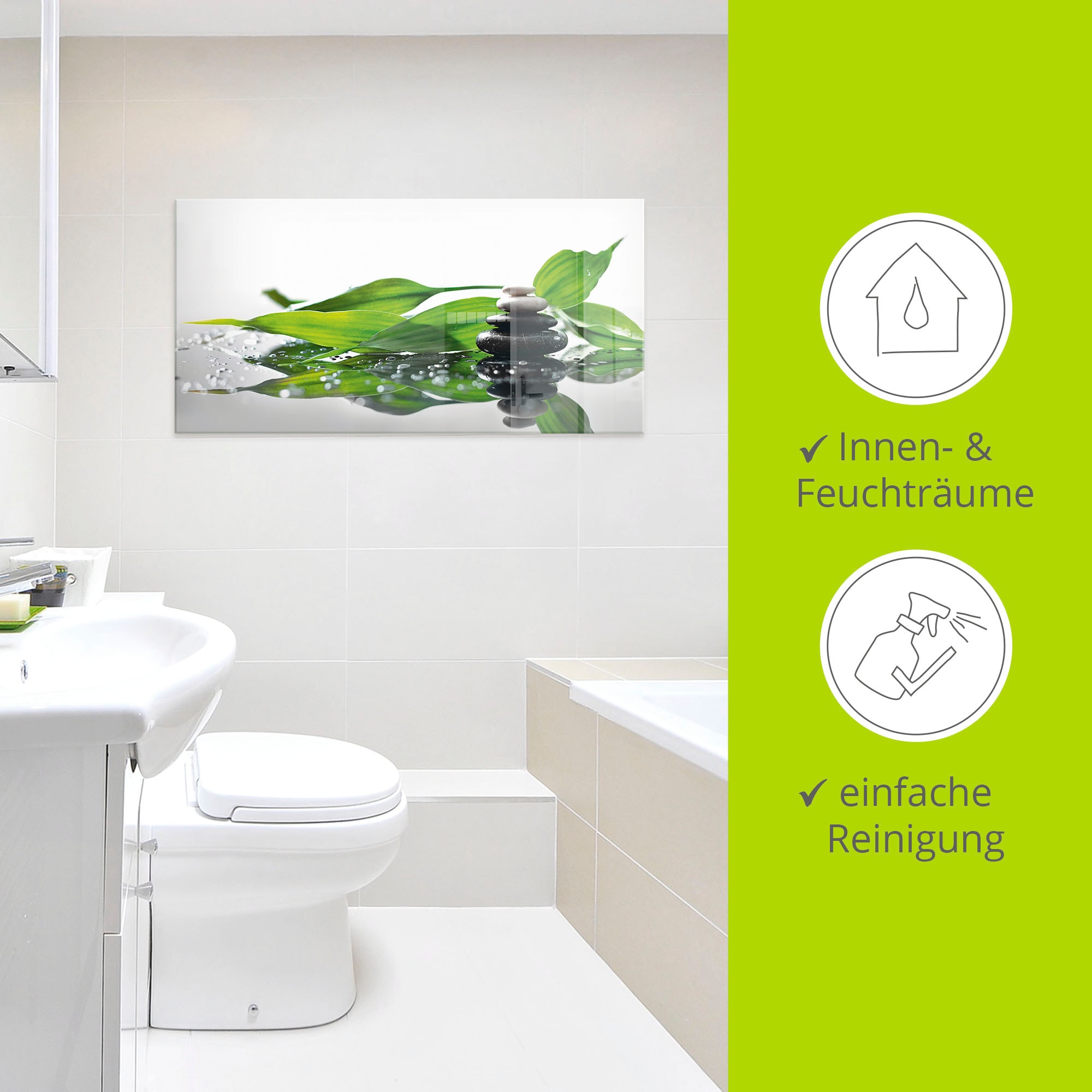 Artland Glasbild »Spa mit Steinen und Bambus«, Zen, (1 St.), in verschiedenen Grössen