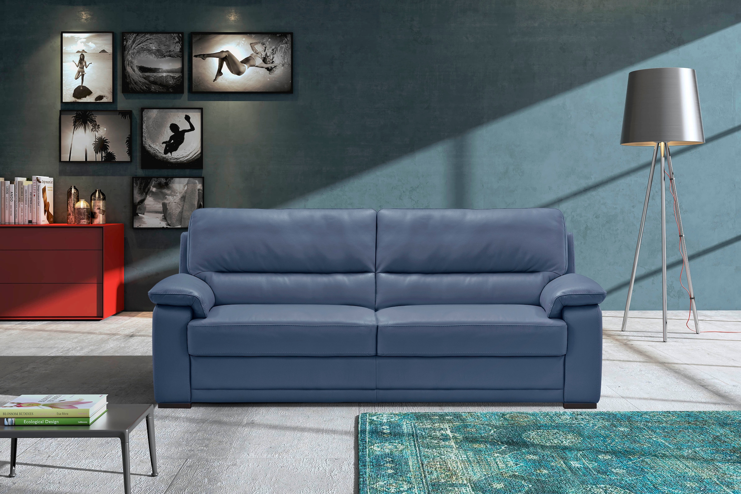 Image of Egoitaliano 2,5-Sitzer "Doris, modernes Designersofa, Ledersofa mit erstklassiger Sitzqualität" edle Detailverarbeitung, perfekte Polsterung, aus hochwertigem Leder