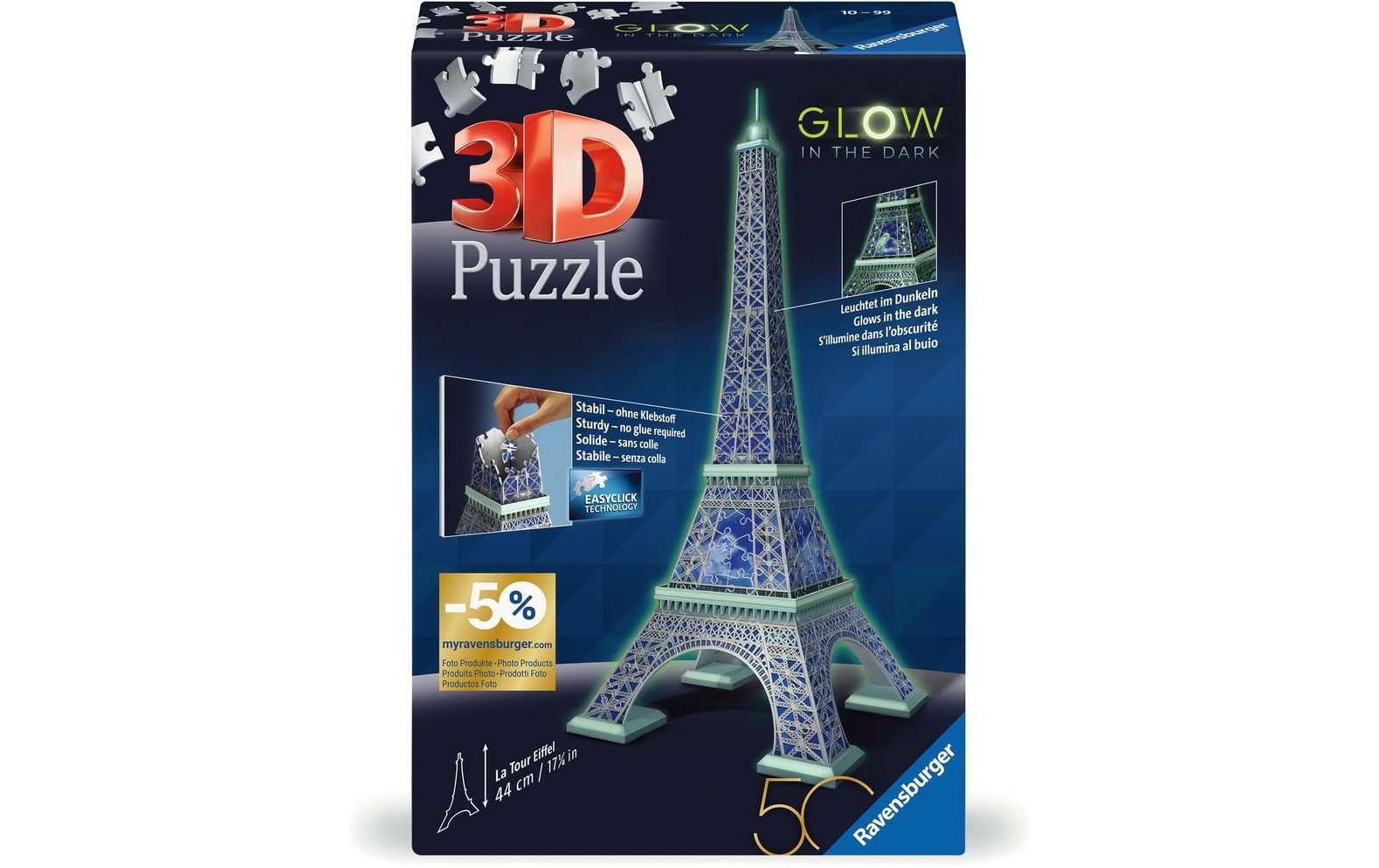 3D-Puzzle »Eiffelturm - 50 Jahre blaues Dreieck«, (216 tlg.)