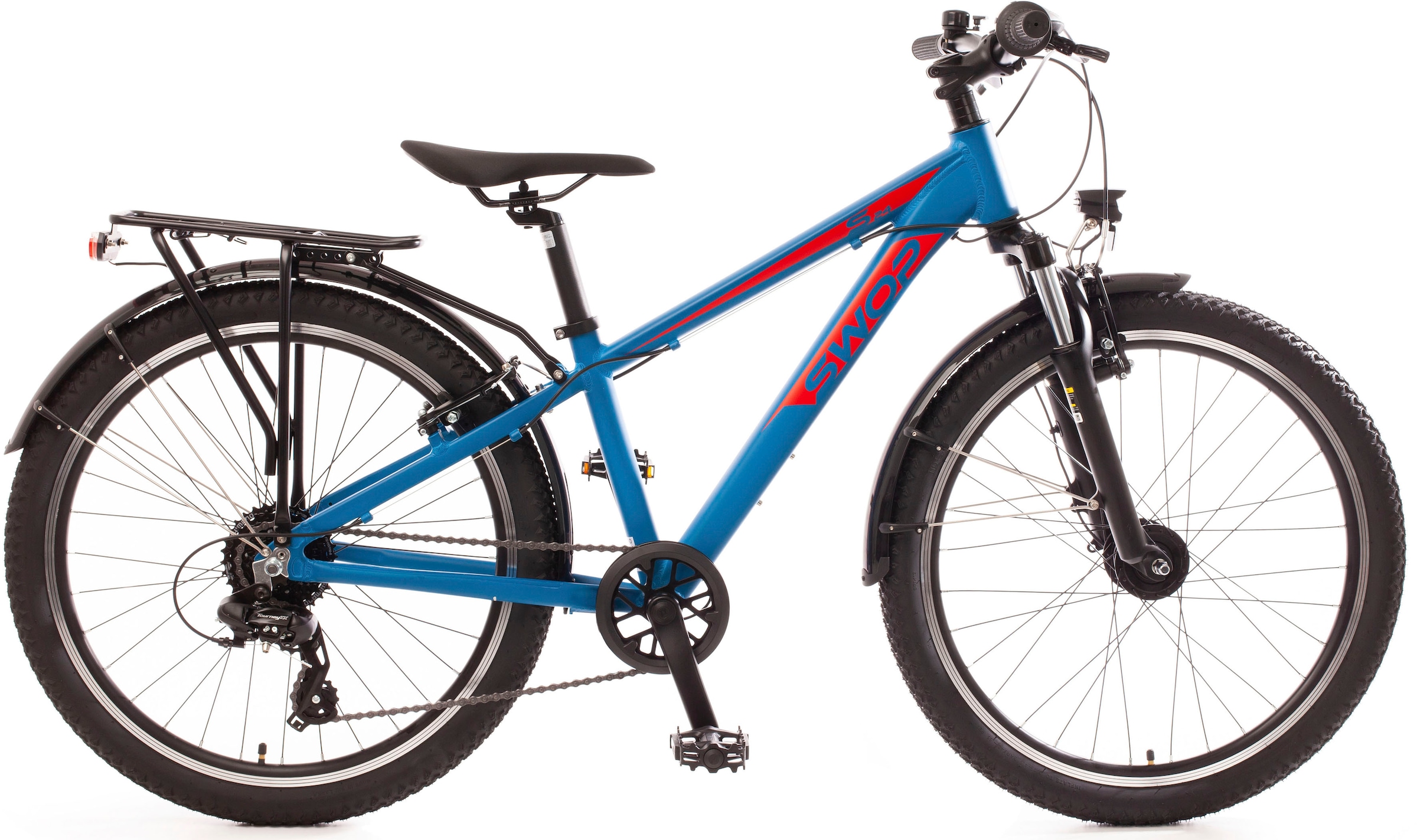 ATB »24" "SWOP" Jugendfahrrad matt-blau mit Federgabel«, 8 Gang, Shimano, Shimano-TX...