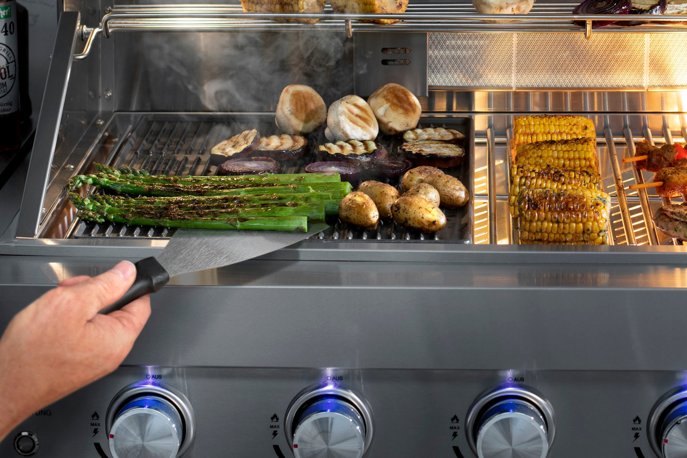 Buschbeck Embout de plaque de gril »Plancha-Platte mit Grillspachtel« für Outdoorküchen, Gusseisen, B47 x T37 x H5cm