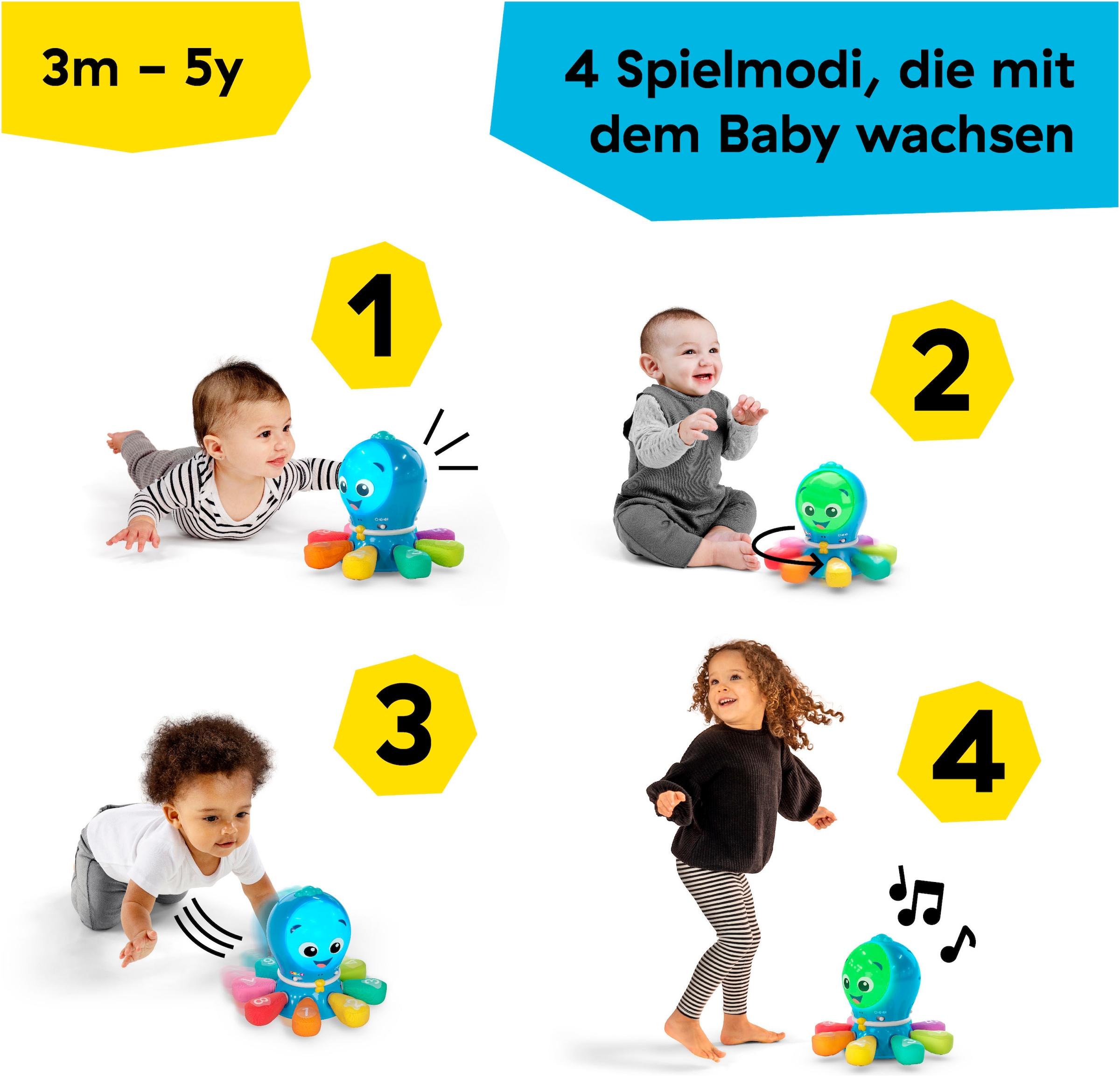 Baby Einstein Jouet de préhension »Go Opus Go™ 4-in-1 Crawl & Chase Pal« mit Sound